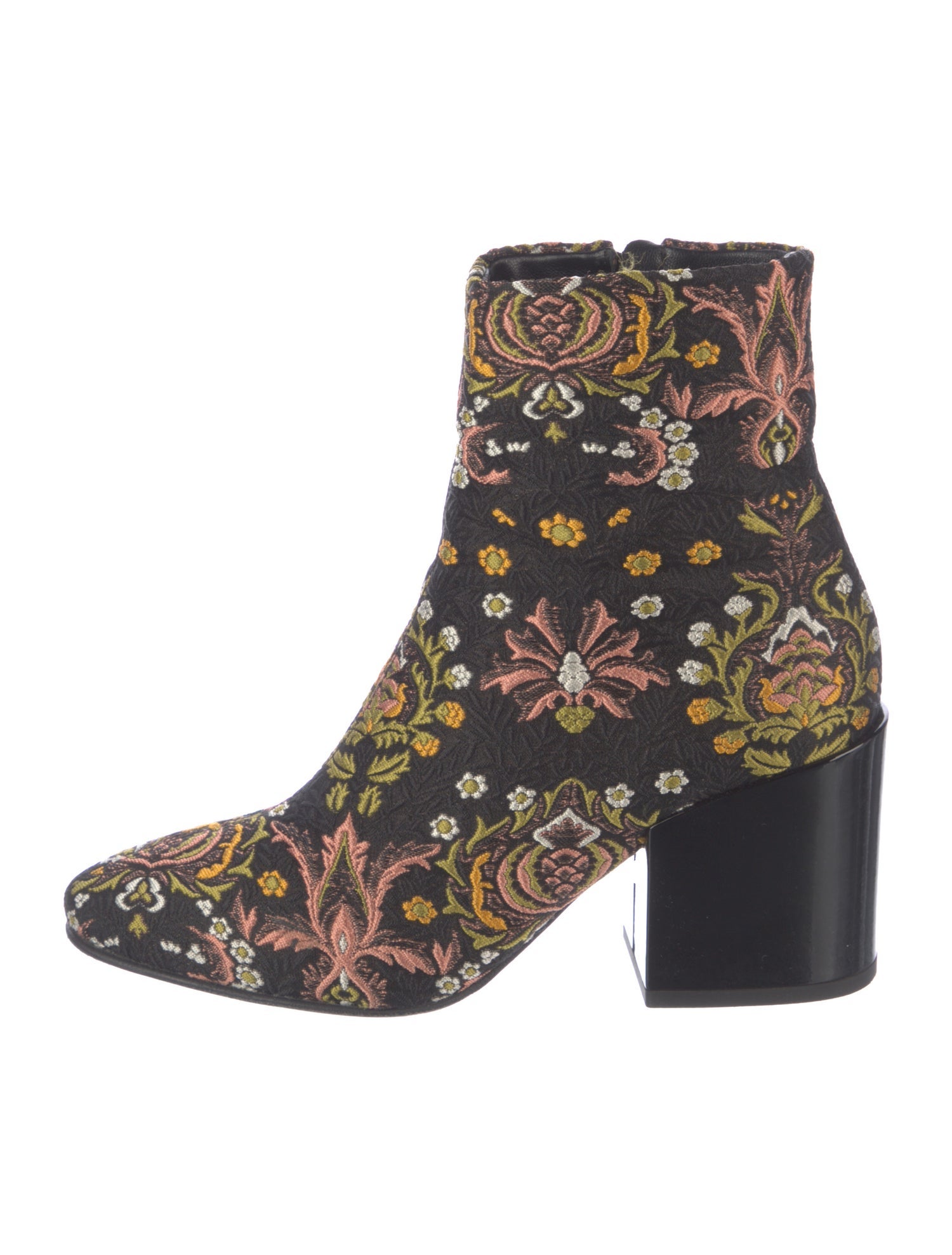 Dries Van Noten Floral Print Embroidered Accent Boots