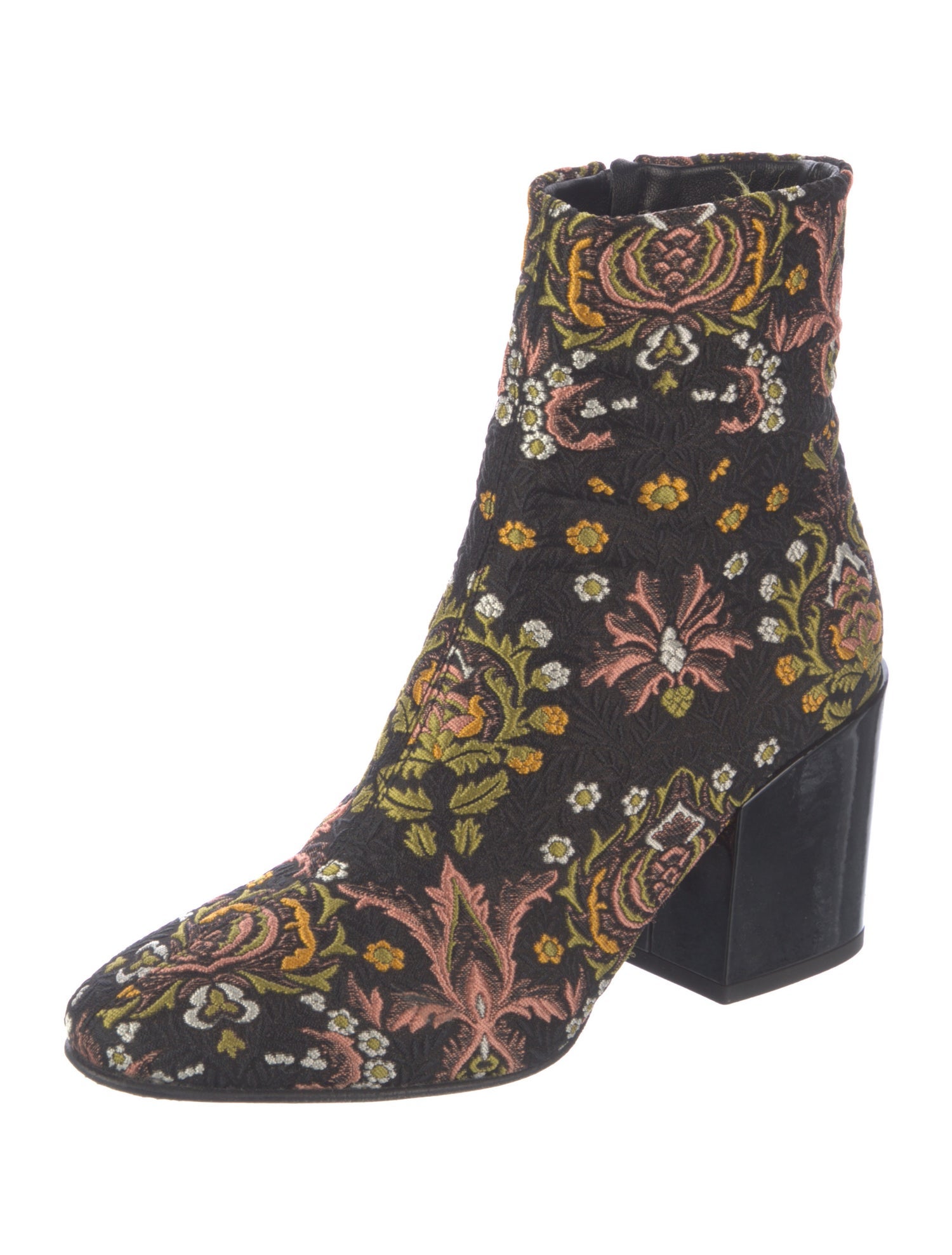 Dries Van Noten Floral Print Embroidered Accent Boots