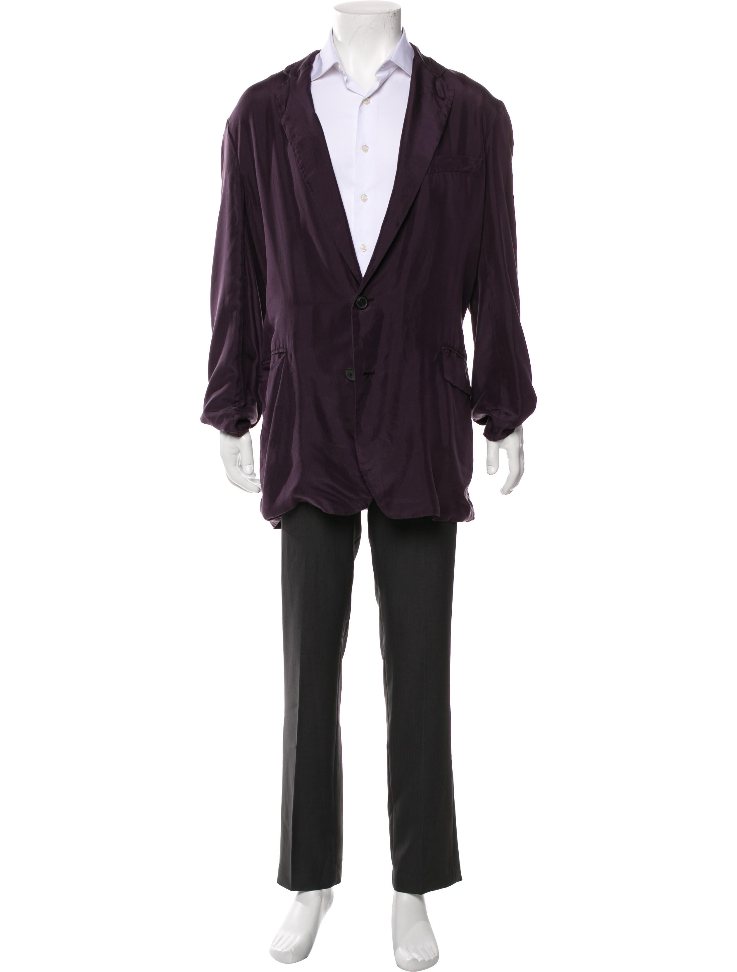 Dries Van Noten Silk Striped Overcoat