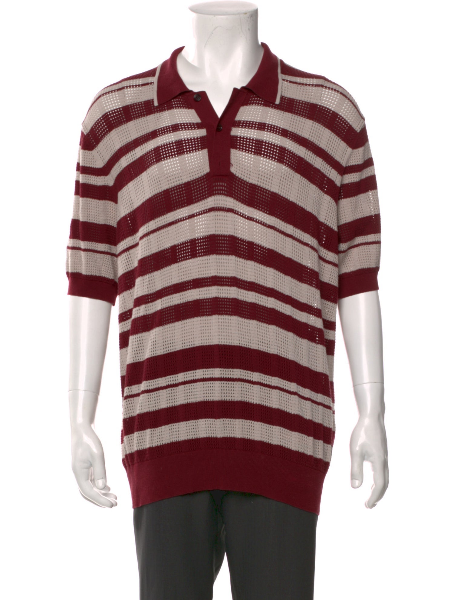 Dries Van Noten Striped Crew Neck Polo Shirt