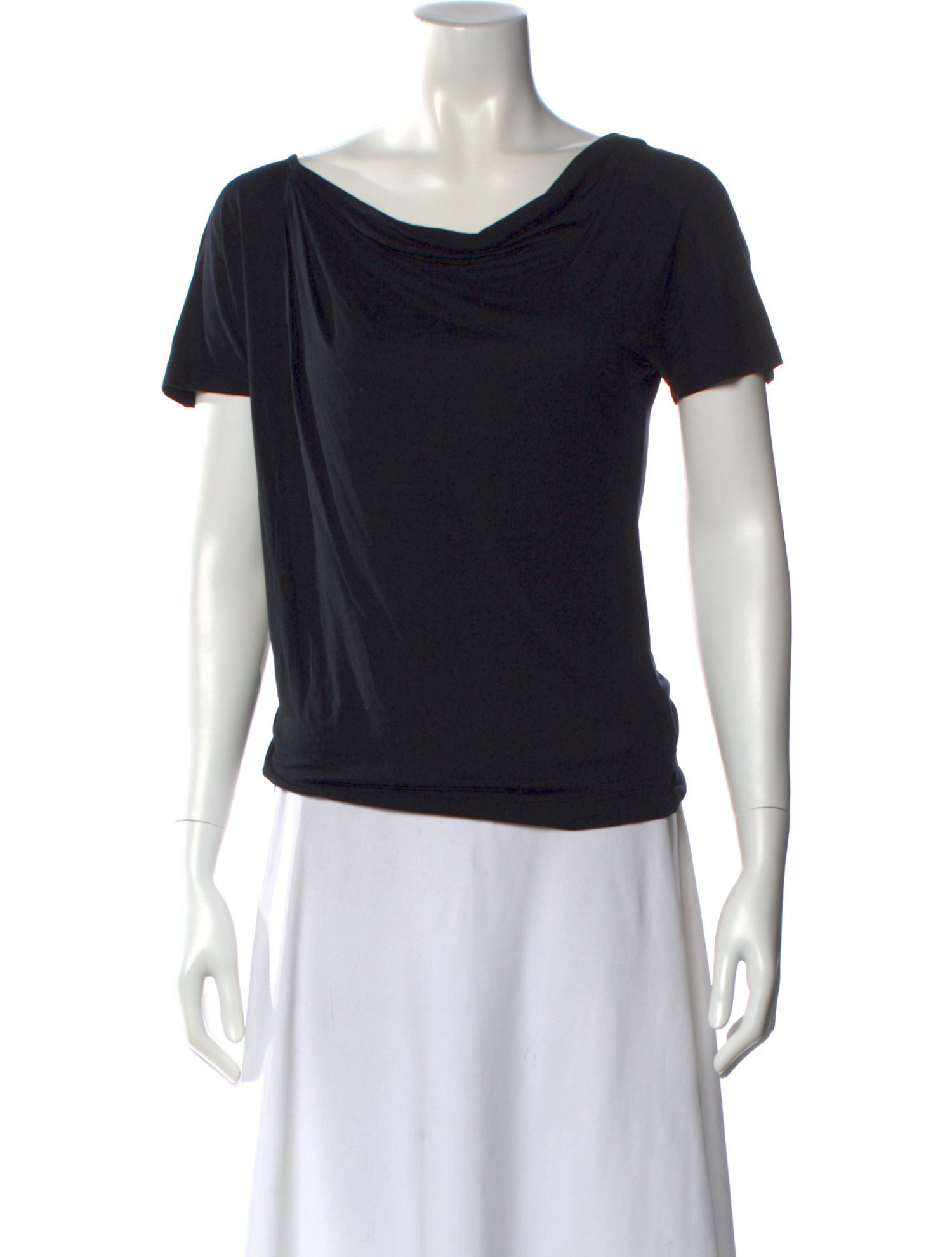 Dries Van Noten Cowl Neck Short Sleeve Top