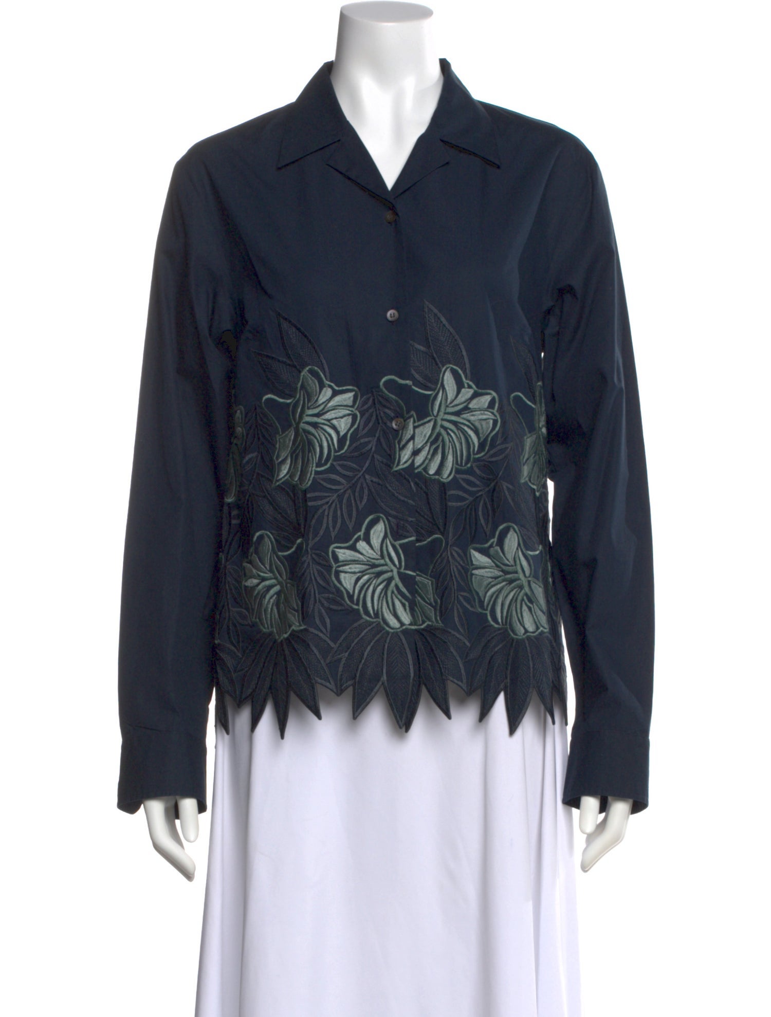 Dries Van Noten Floral Print Long Sleeve Blouse