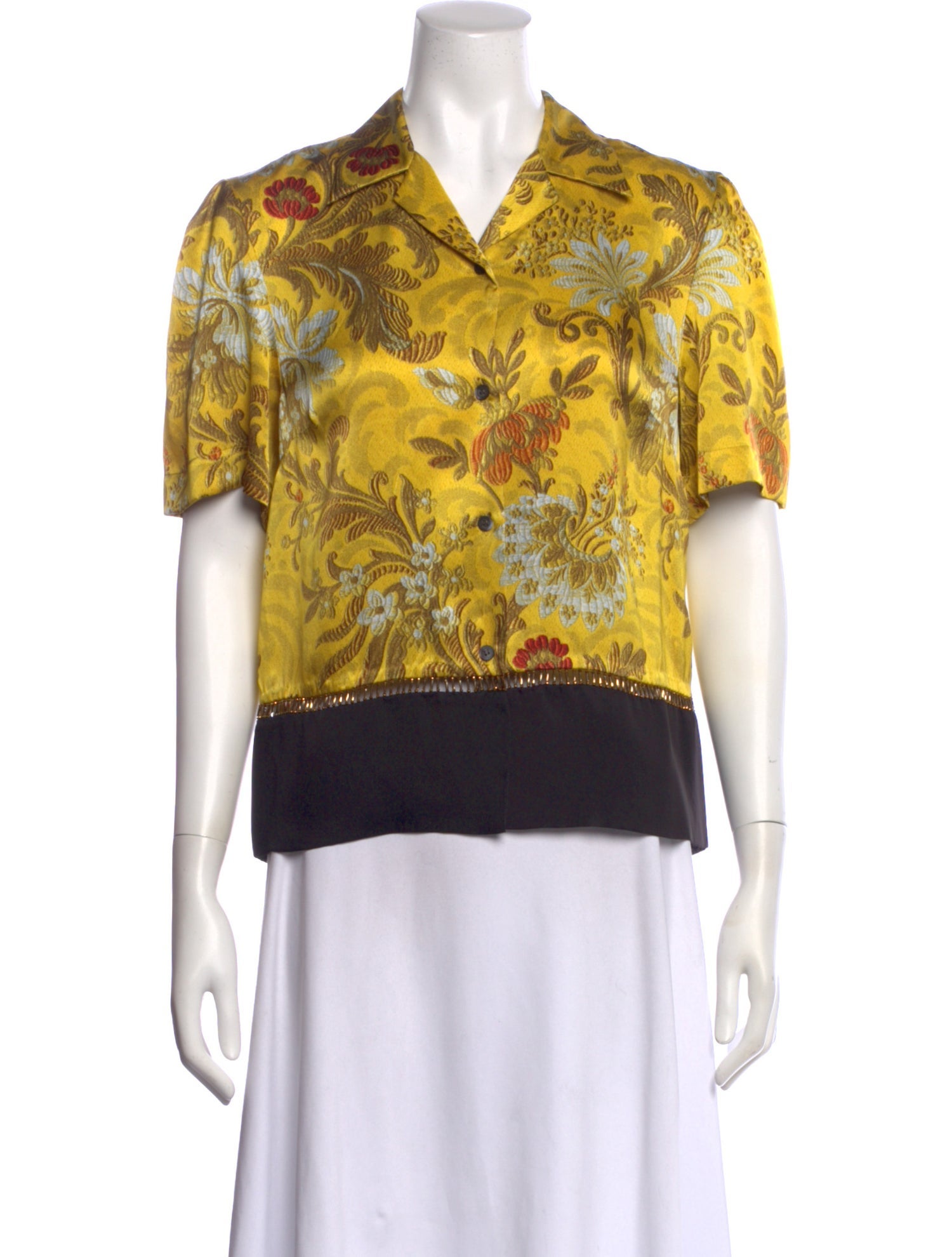 Dries Van Noten Silk Floral Print Blouse