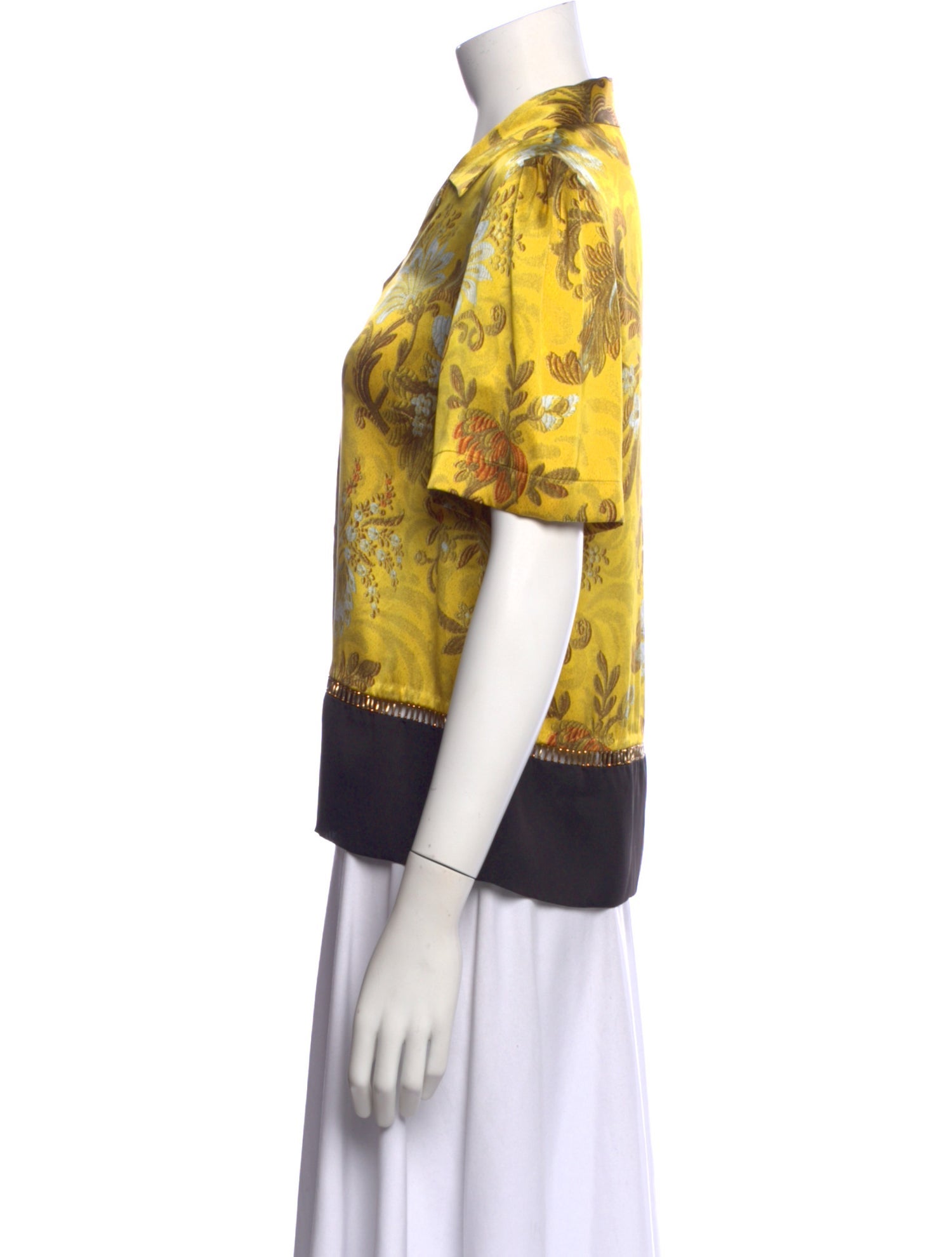 Dries Van Noten Silk Floral Print Blouse