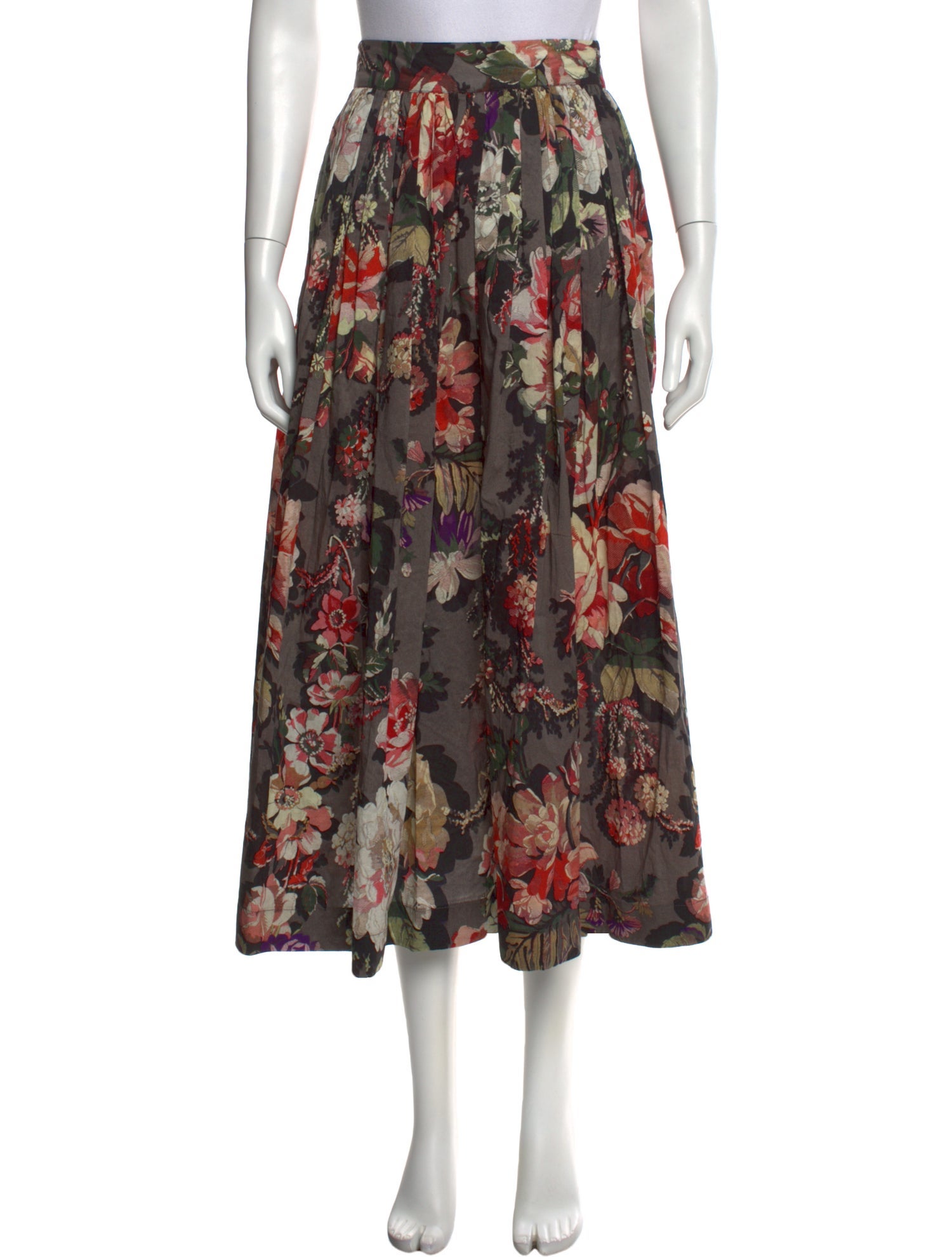 Dries Van Noten Floral Print Midi Length Skirt