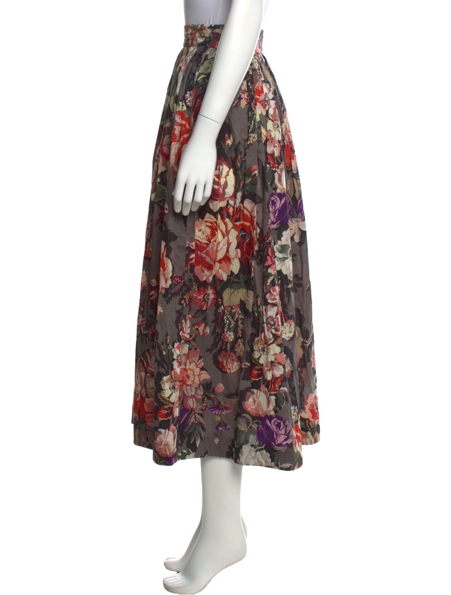 Dries Van Noten Floral Print Midi Length Skirt