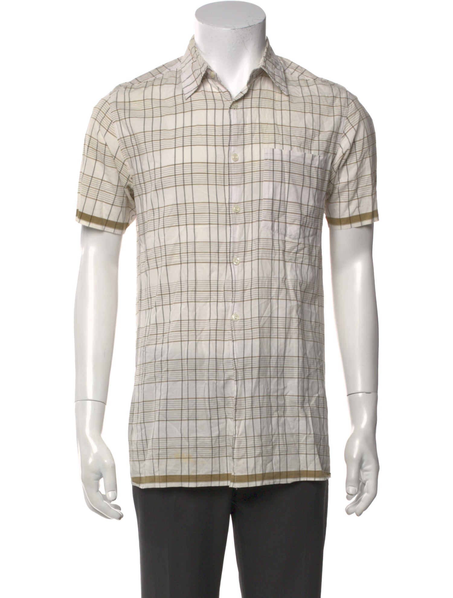 Dries Van Noten Plaid Print Short Sleeve Shirt