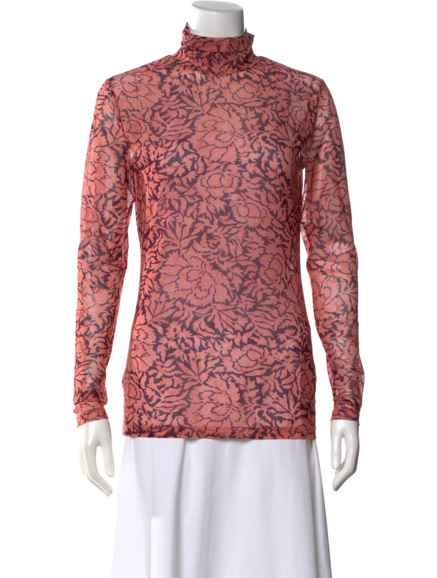 Dries Van Noten Floral Print Turtleneck Top