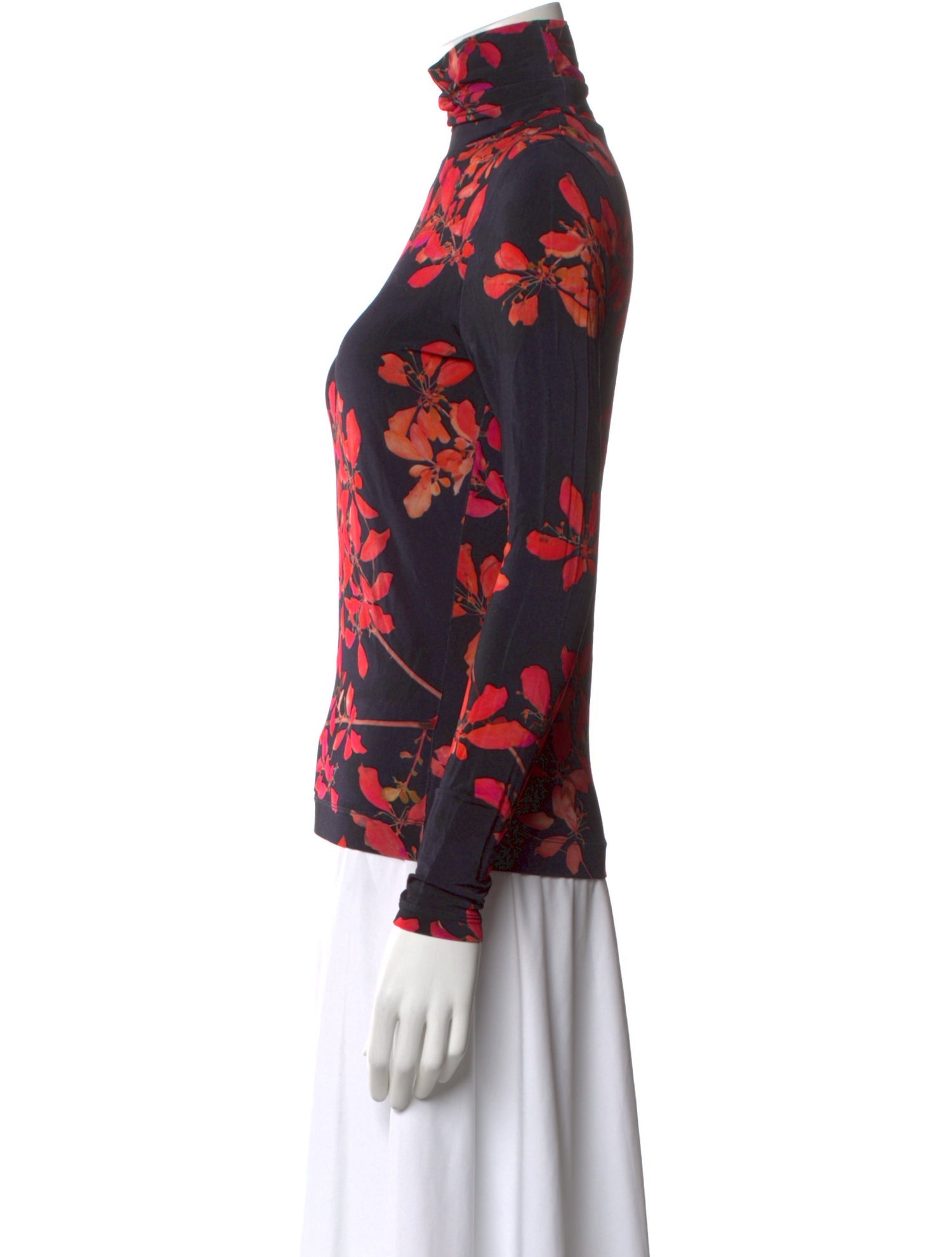 Dries Van Noten Floral Print Turtleneck Top