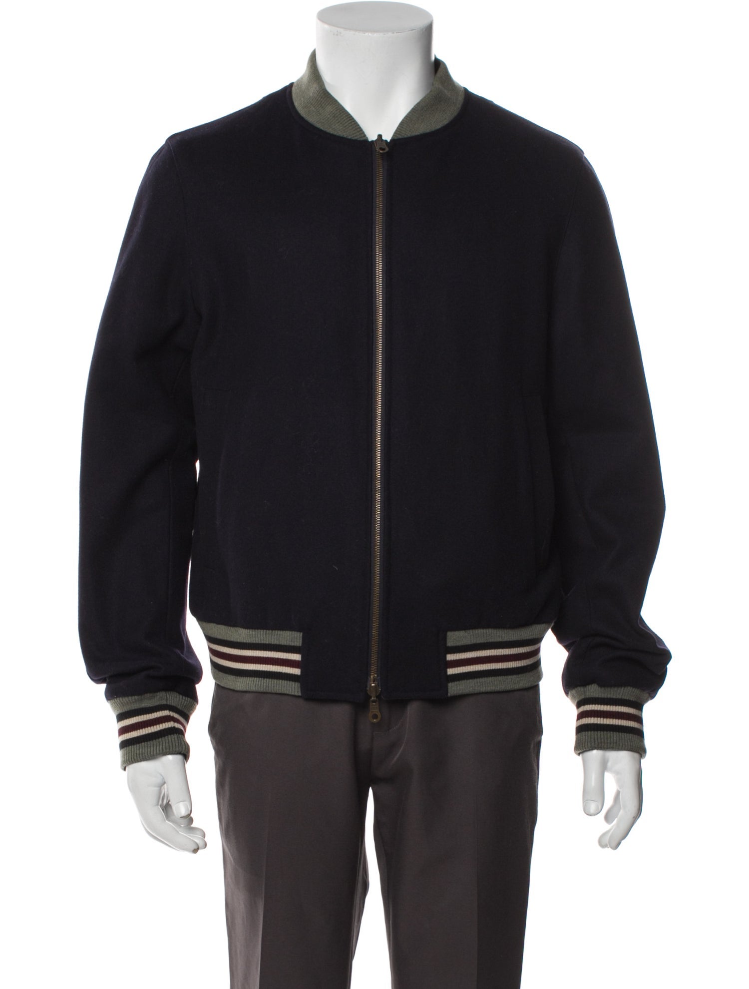 Dries Van Noten Striped Bomber Jacket