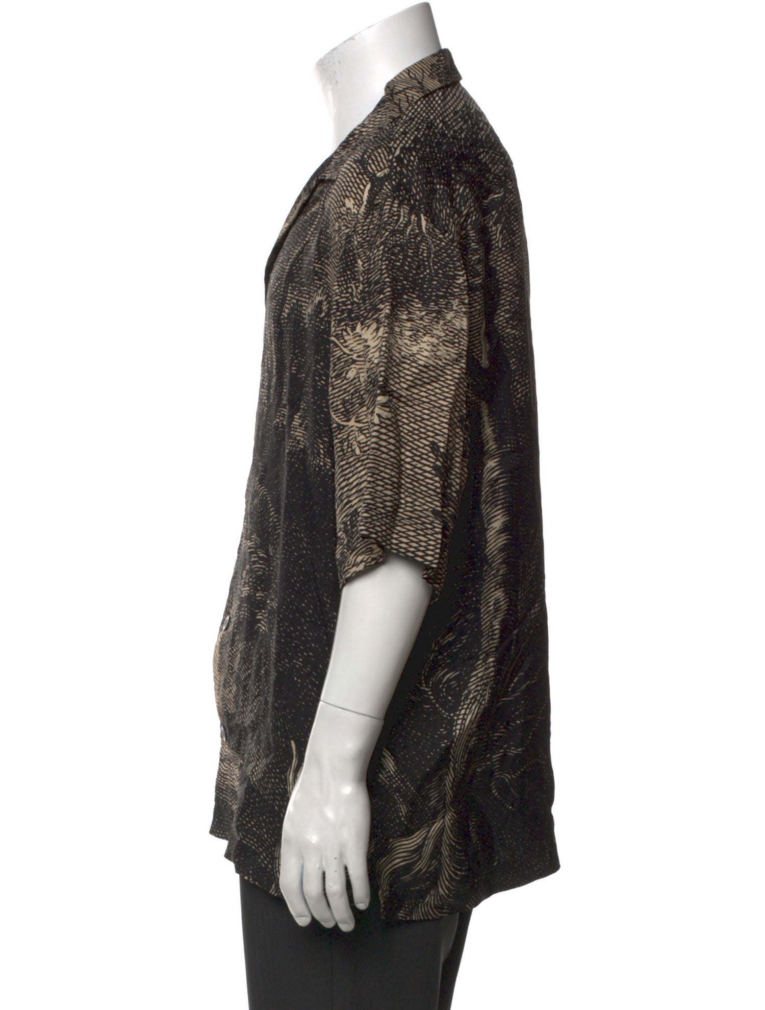 Dries Van Noten Printed Three-Quarter Sleeve Shirt