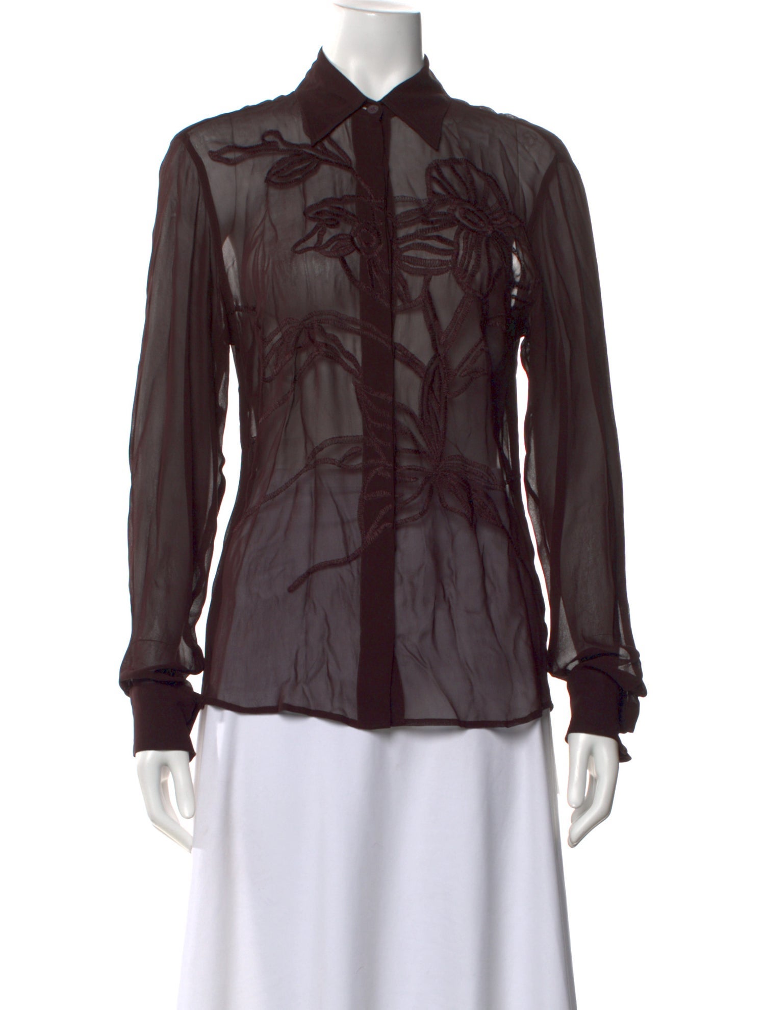 Dries Van Noten Floral Print Long Sleeve Blouse