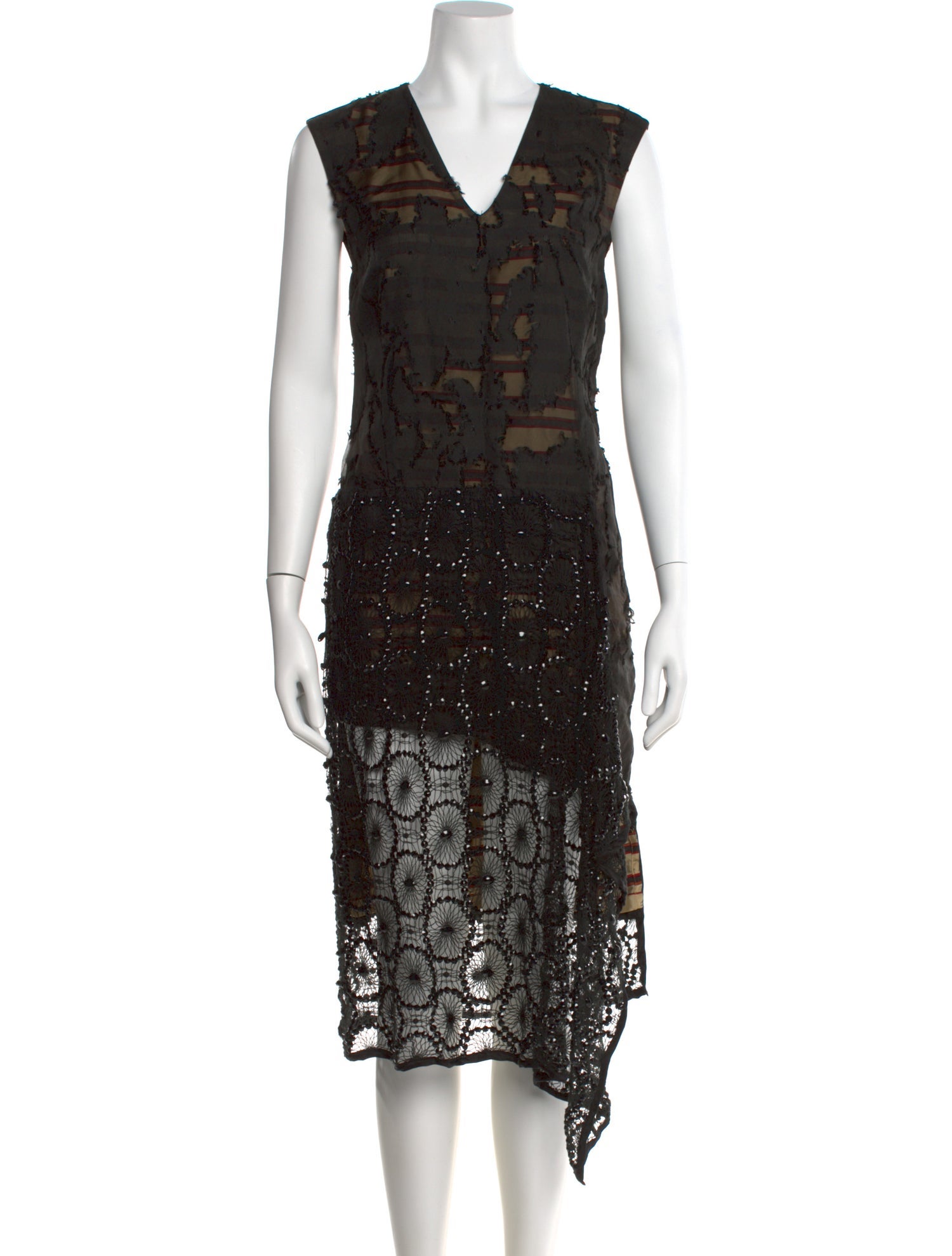 Dries Van Noten Lace Pattern Midi Length Dress
