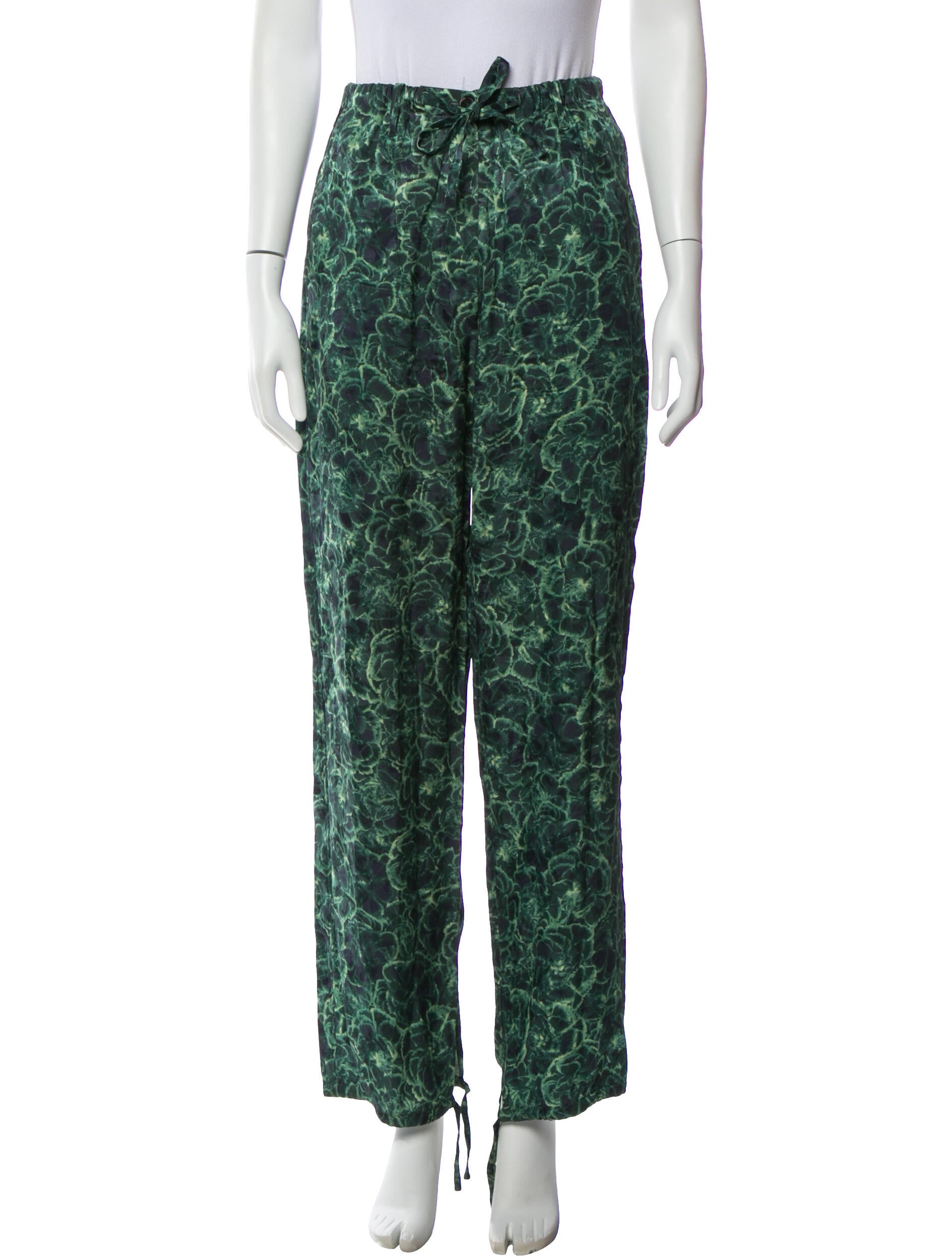 Dries Van Noten Floral Print Straight Leg Pants