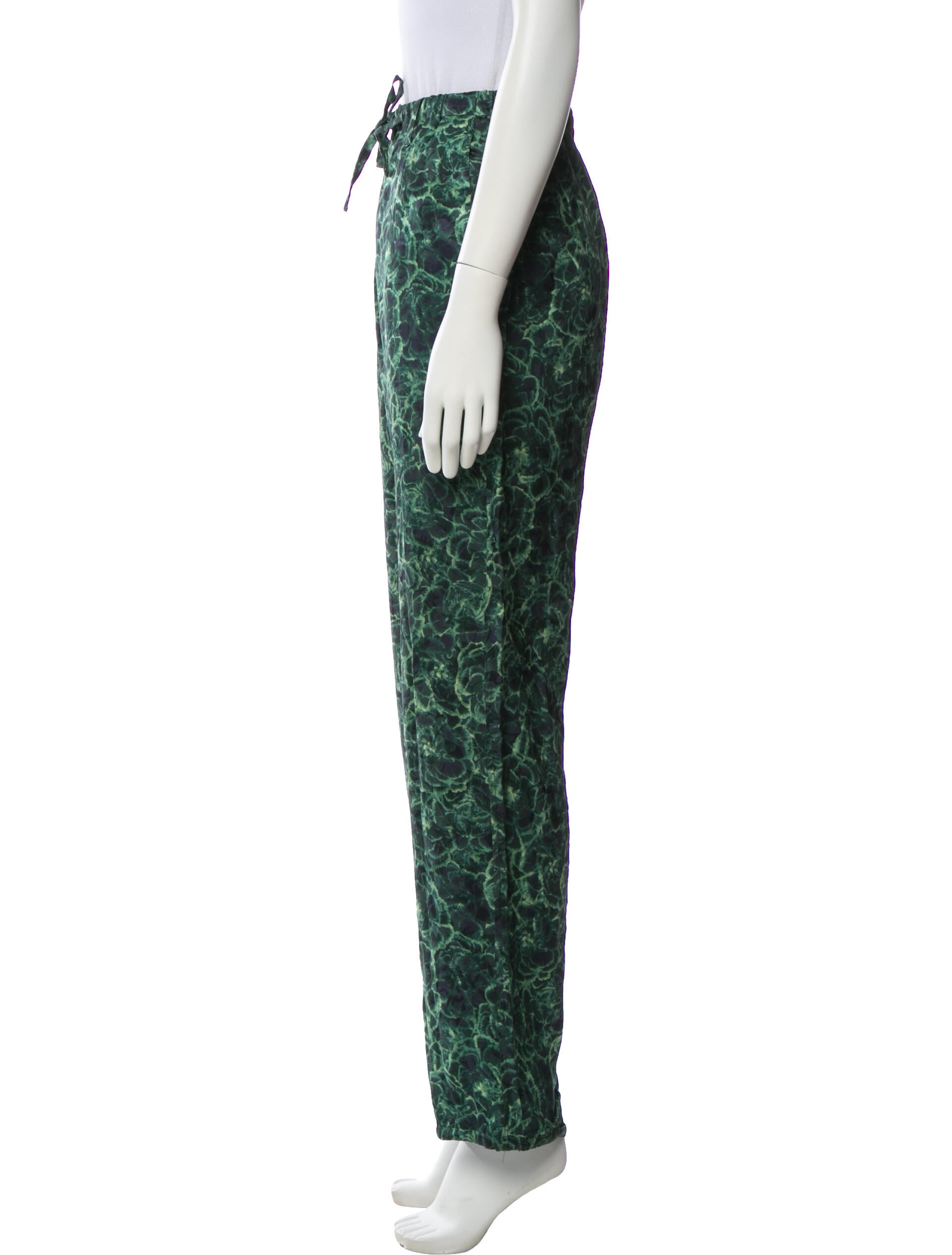 Dries Van Noten Floral Print Straight Leg Pants