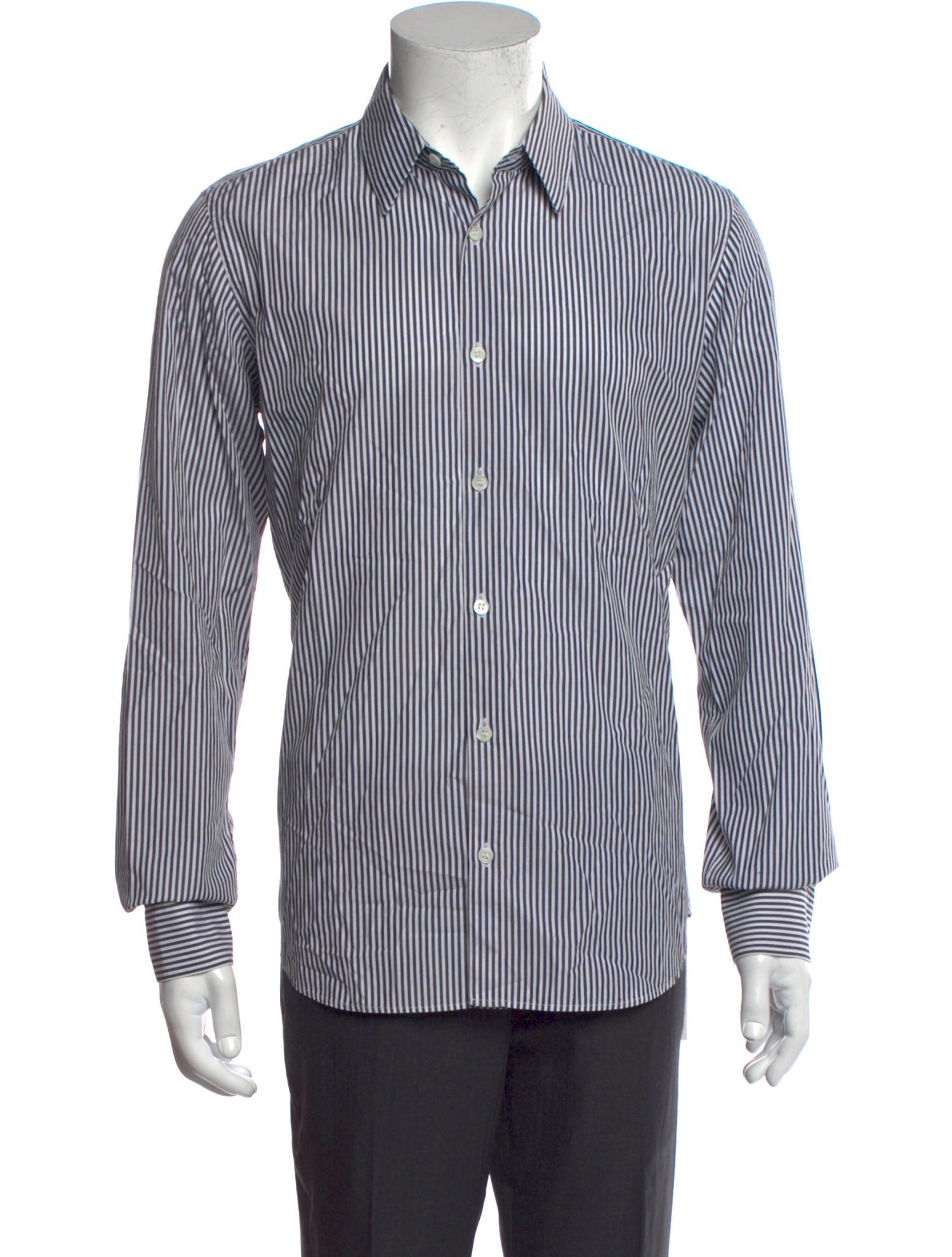 Dries Van Noten Striped Long Sleeve Dress Shirt