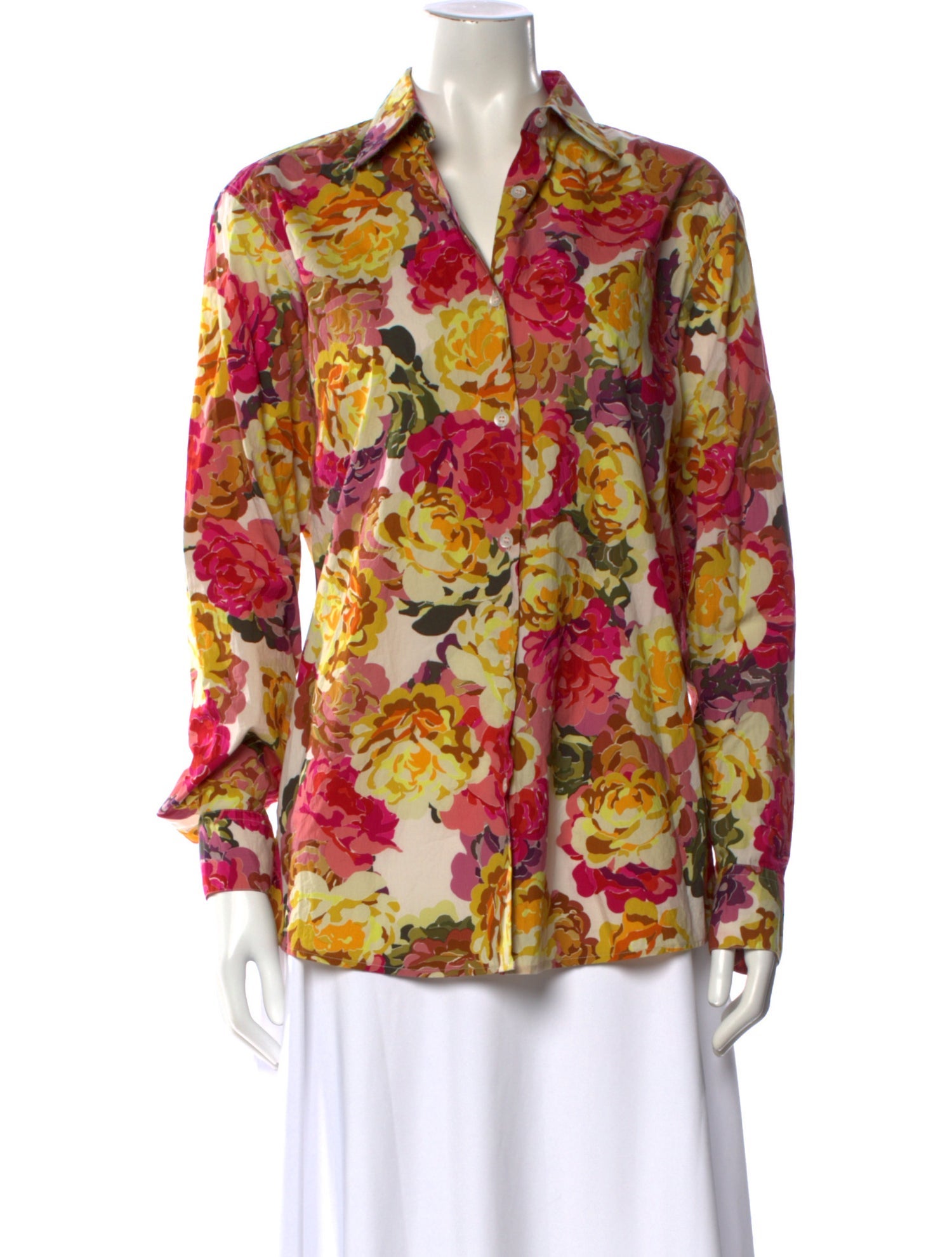 Dries Van Noten Floral Print Long Sleeve Blouse