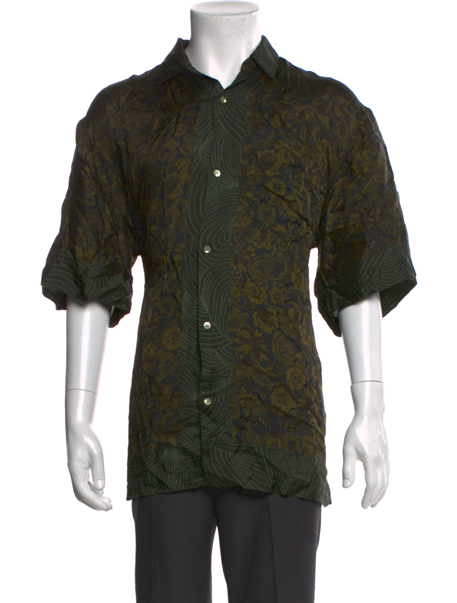 Dries Van Noten Printed Collar Polo Shirt