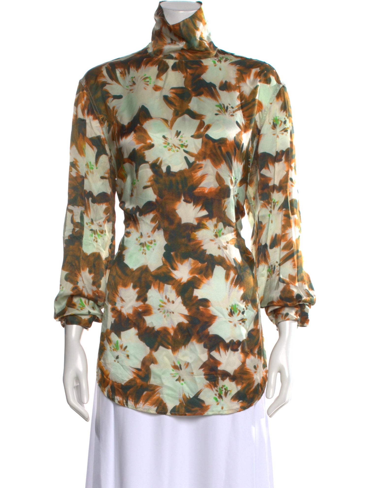 Dries Van Noten Silk Floral Print Blouse