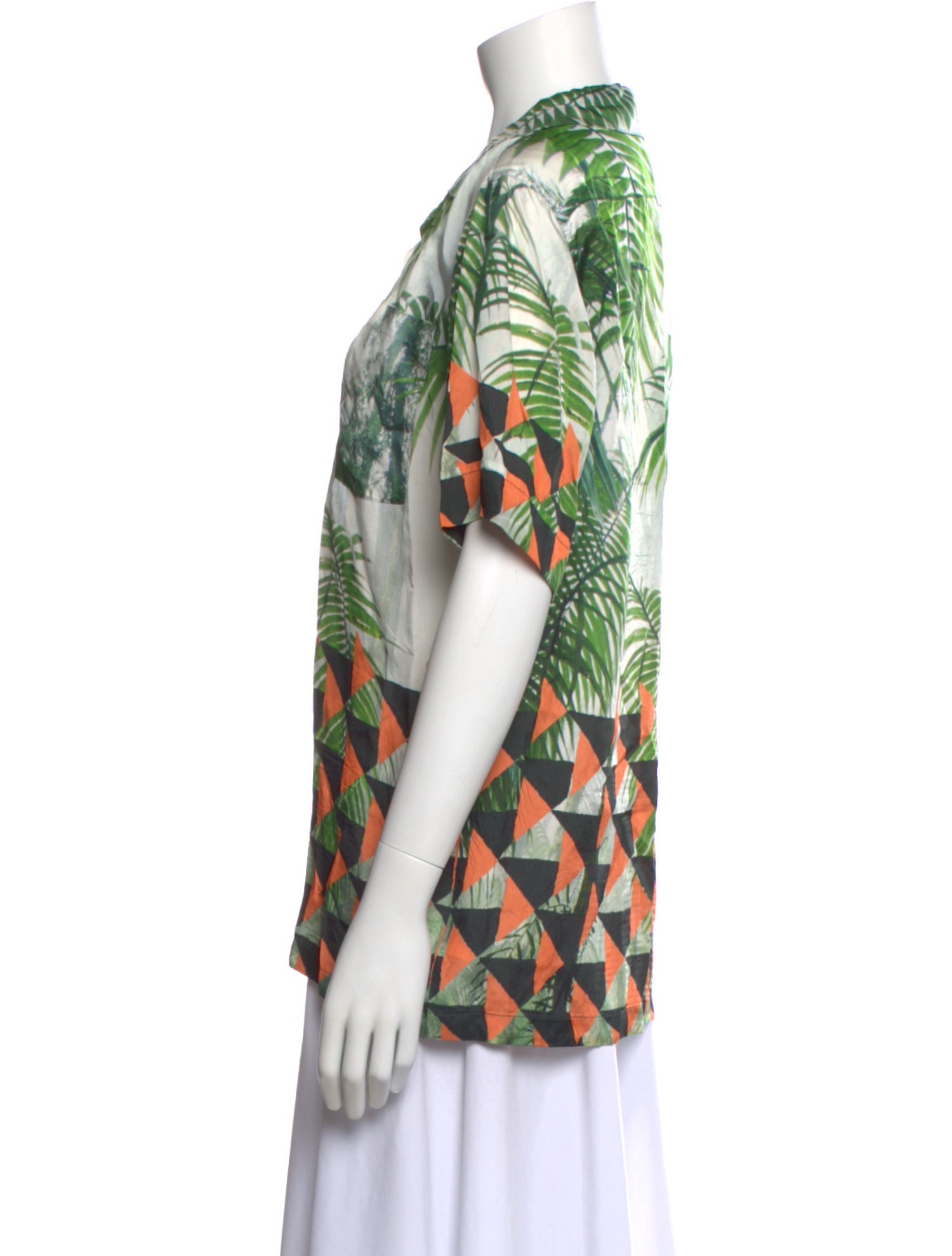 Dries Van Noten Patterned Short Sleeve Blouse