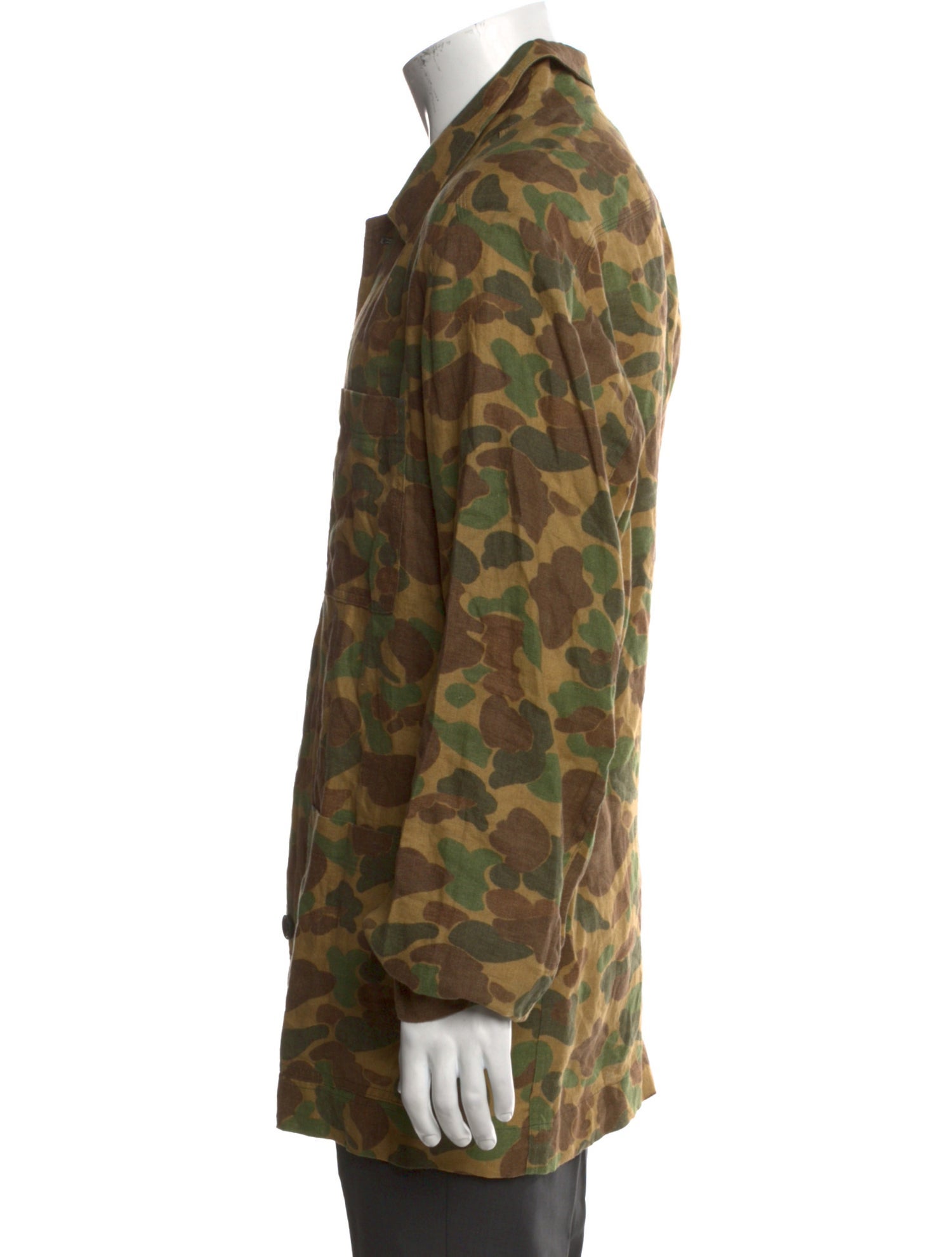 Dries Van Noten Linen Camouflage Print Shirt