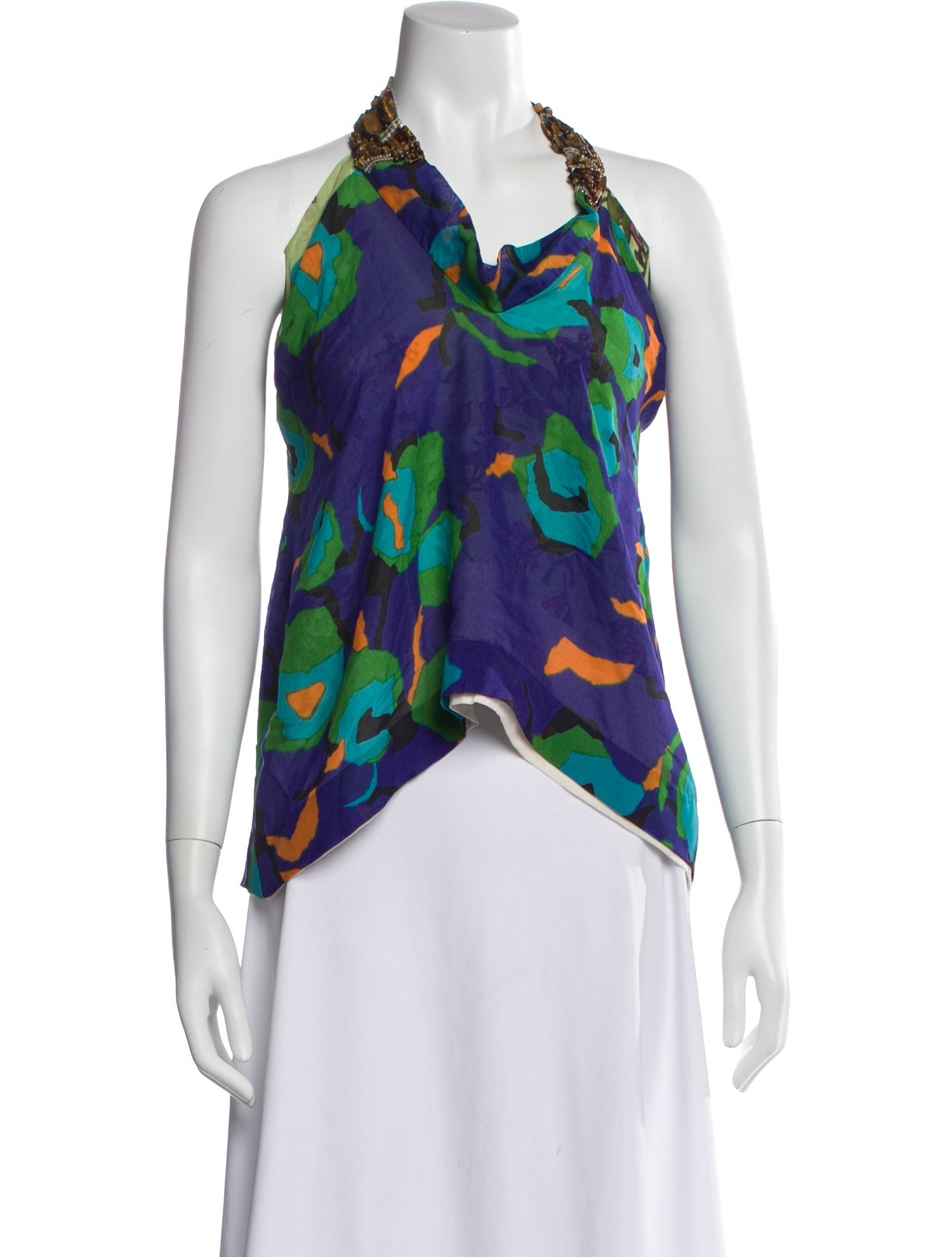 Dries Van Noten Patterned Halterneck Top