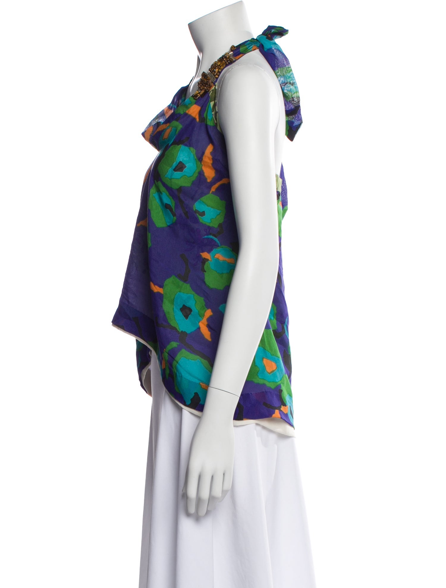 Dries Van Noten Patterned Halterneck Top