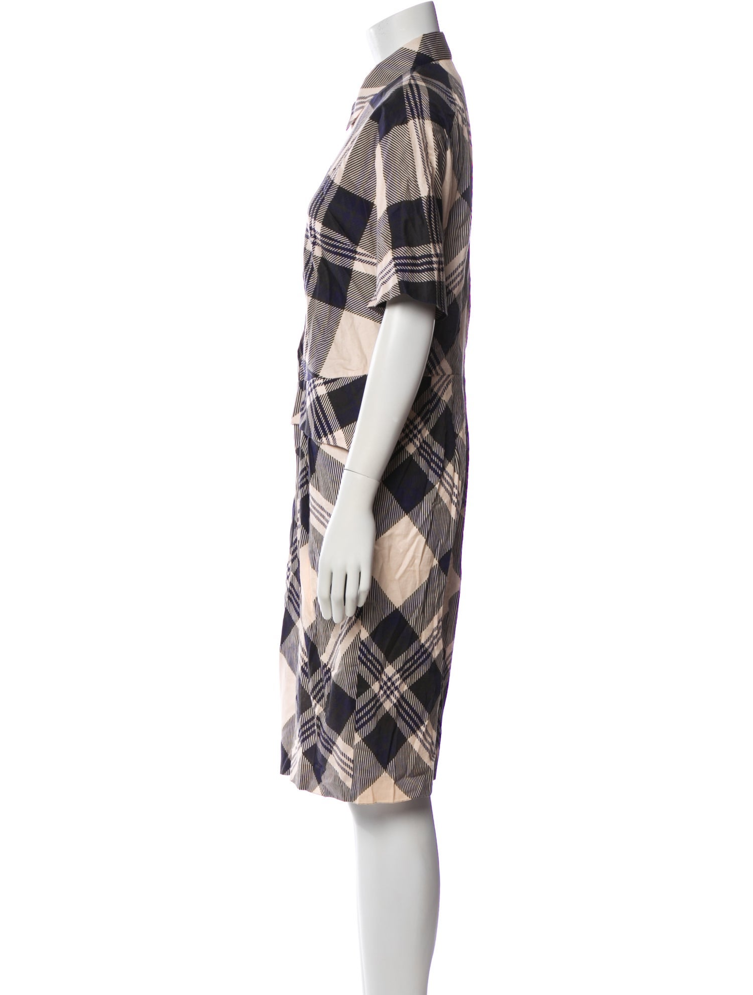 Dries Van Noten Plaid Print Knee-Length Dress