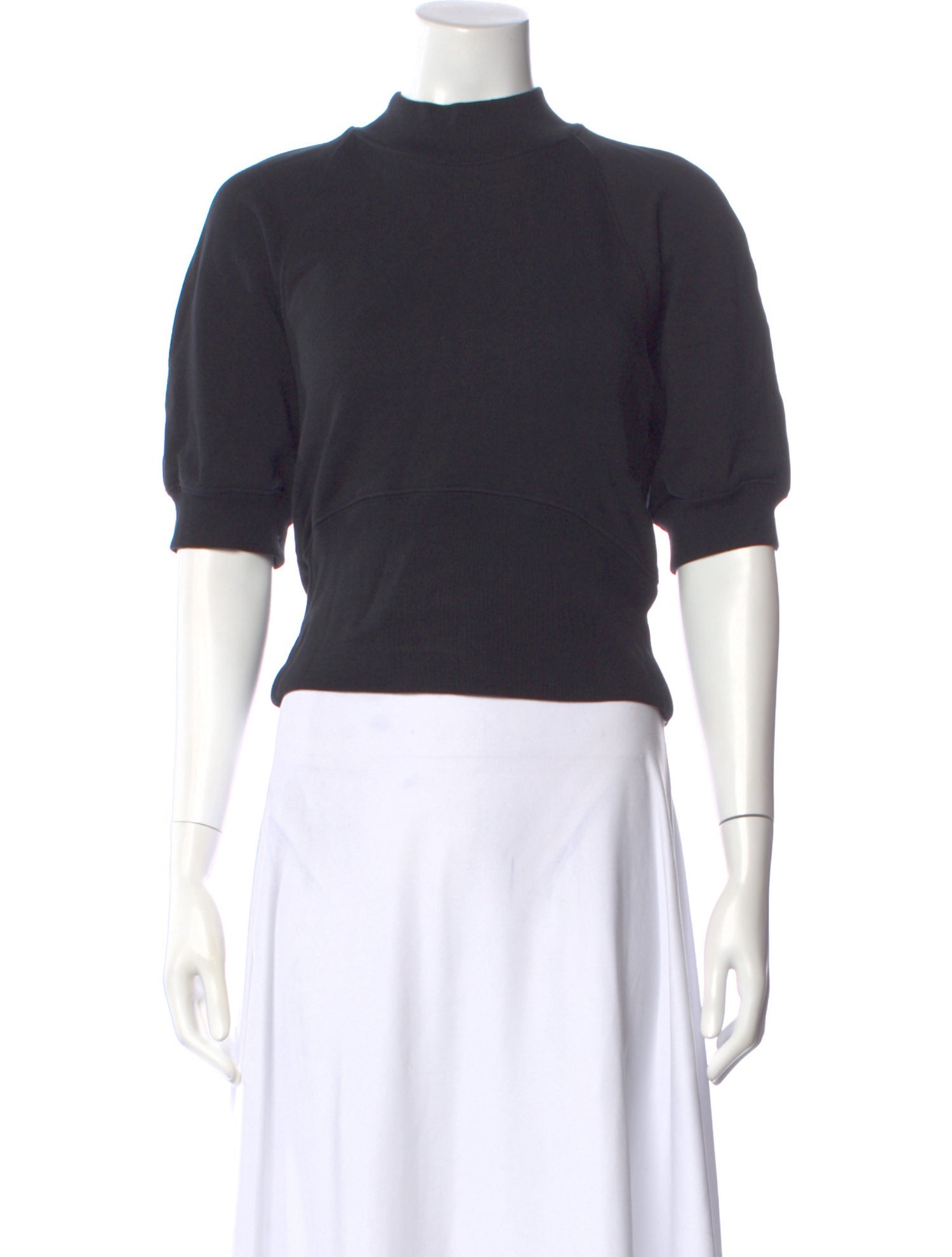 Dries Van Noten Mock Neck Short Sleeve Top