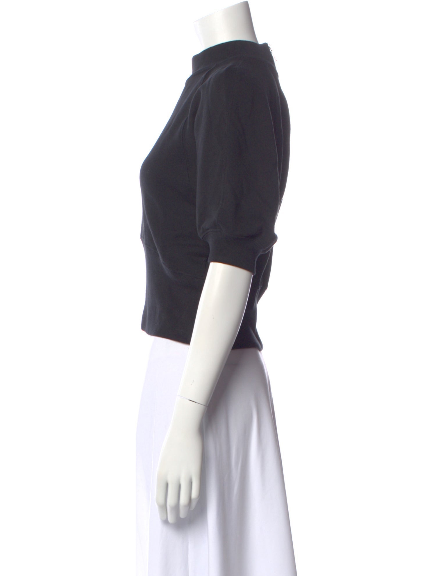 Dries Van Noten Mock Neck Short Sleeve Top