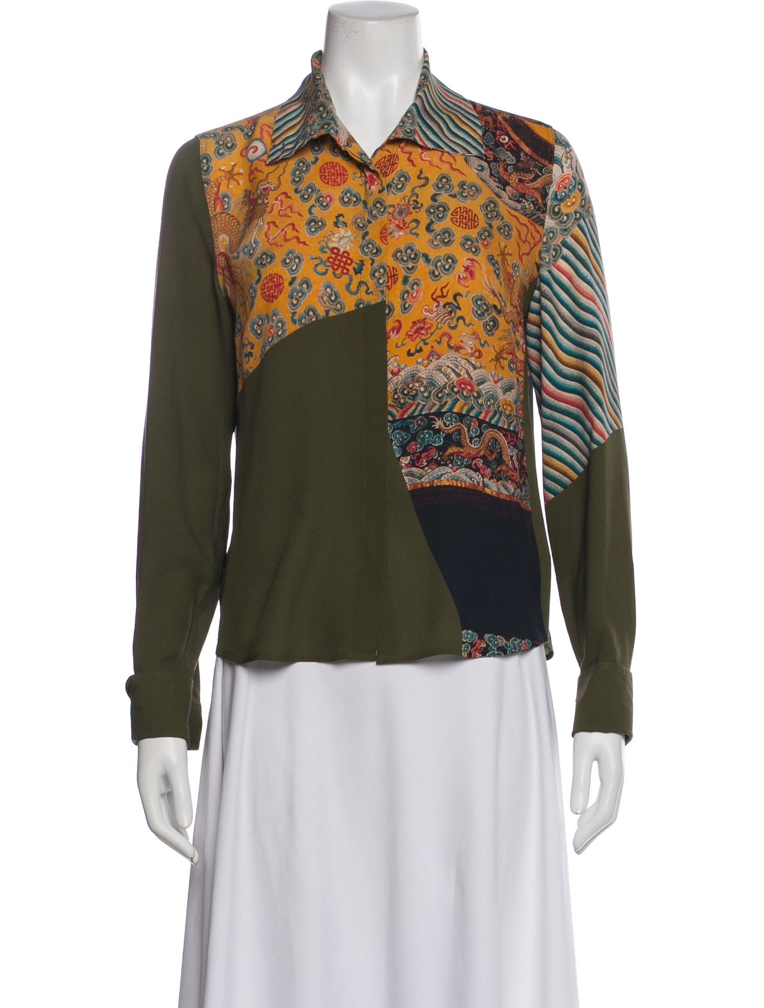 Dries Van Noten Silk Patterned Blouse