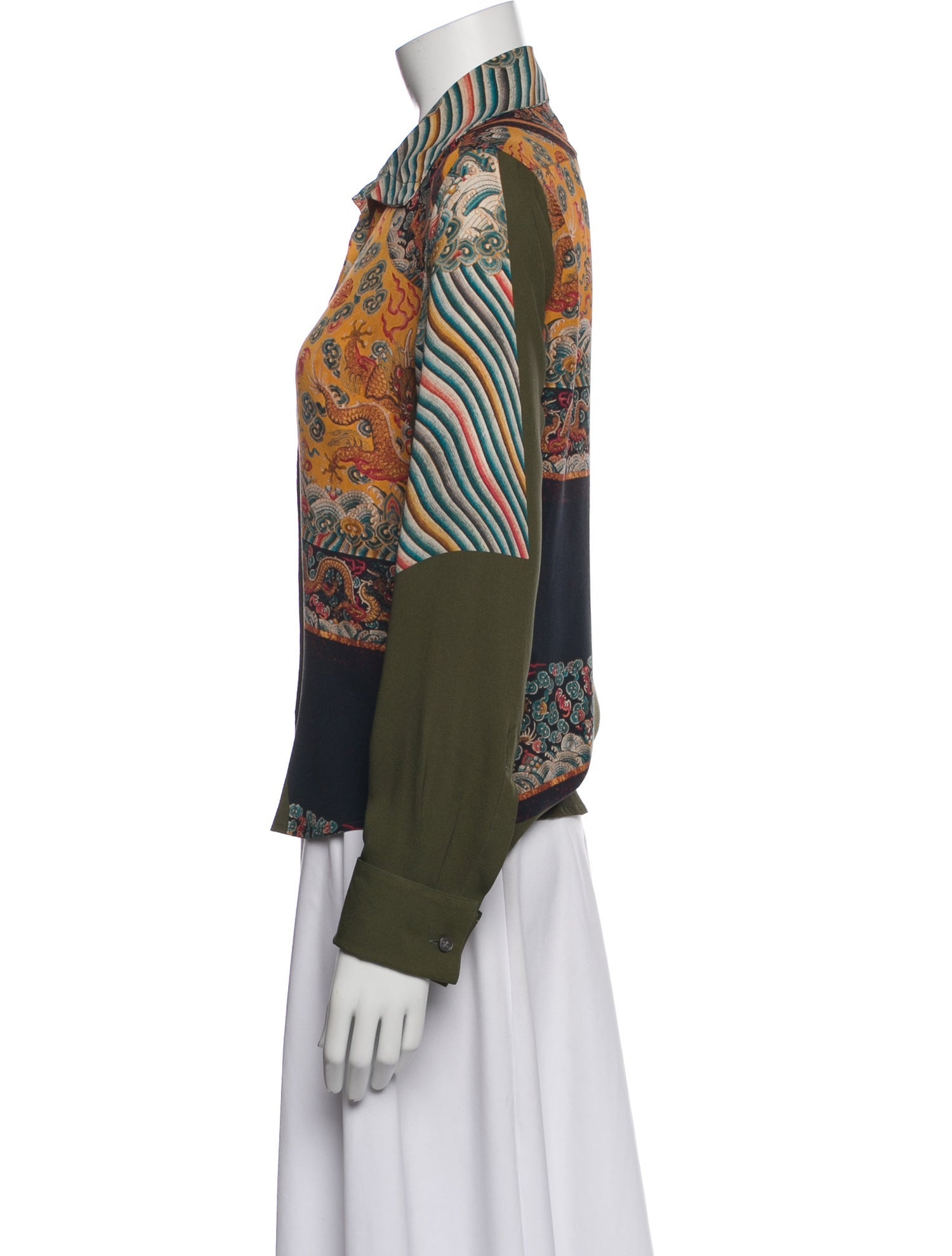 Dries Van Noten Silk Patterned Blouse