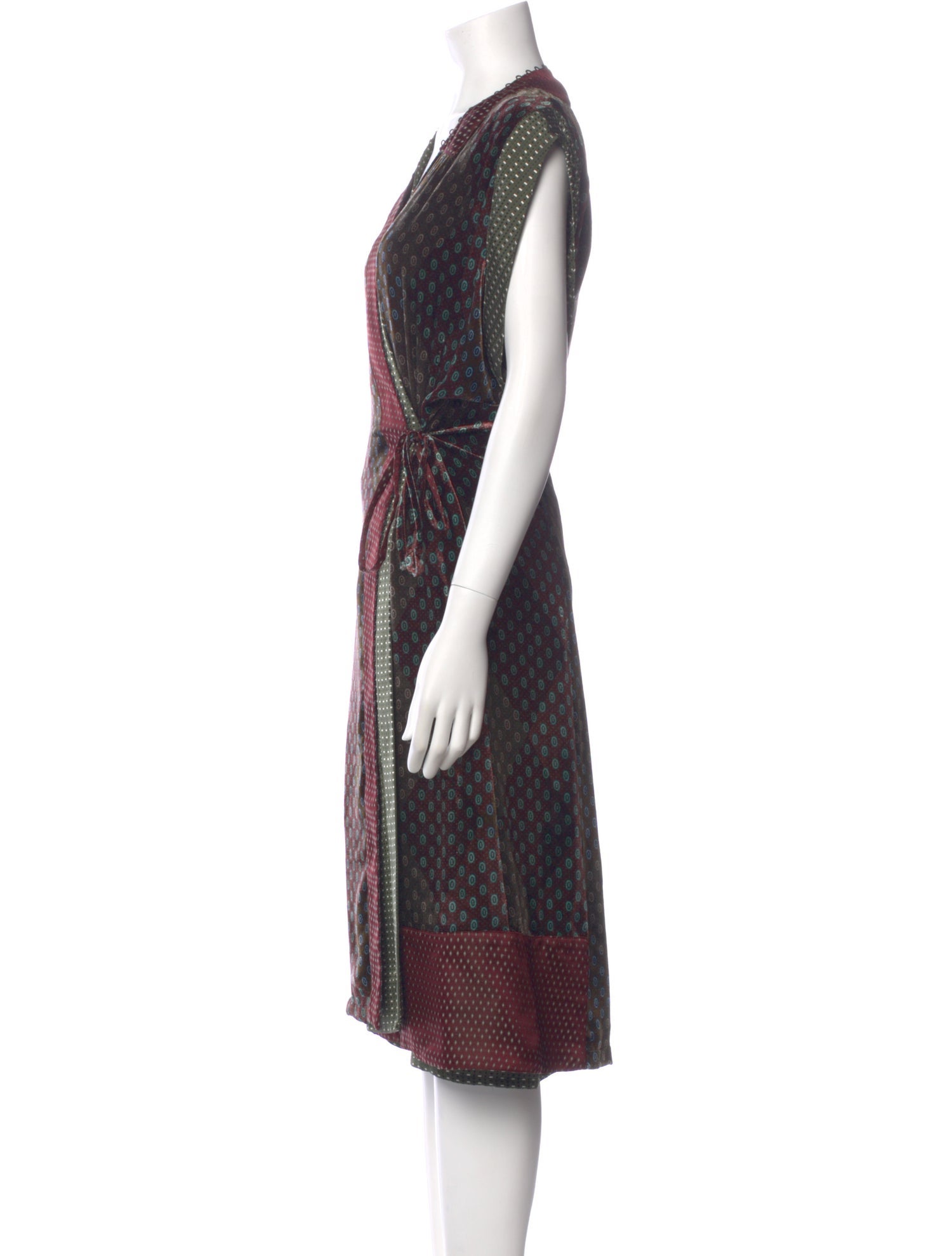 Dries Van Noten Polka Dot Print Midi Length Dress