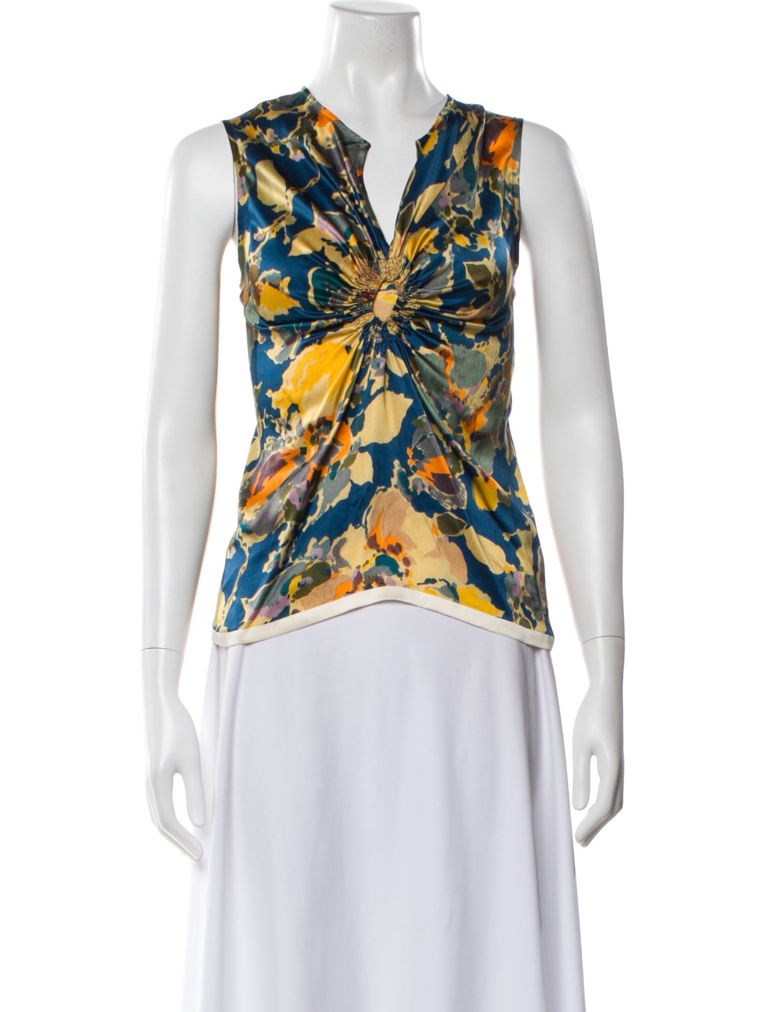 Dries Van Noten Silk Floral Print Top