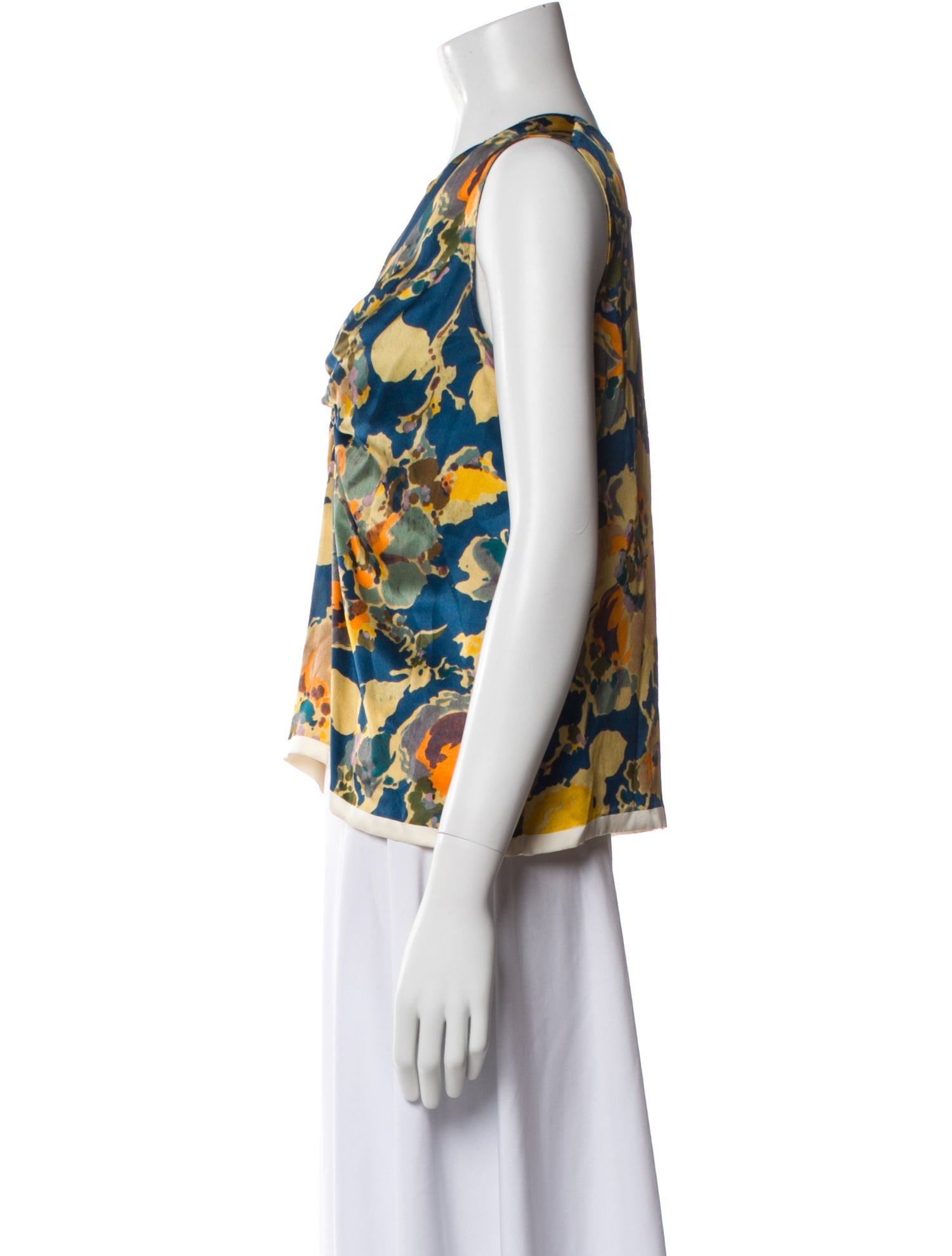 Dries Van Noten Silk Floral Print Top