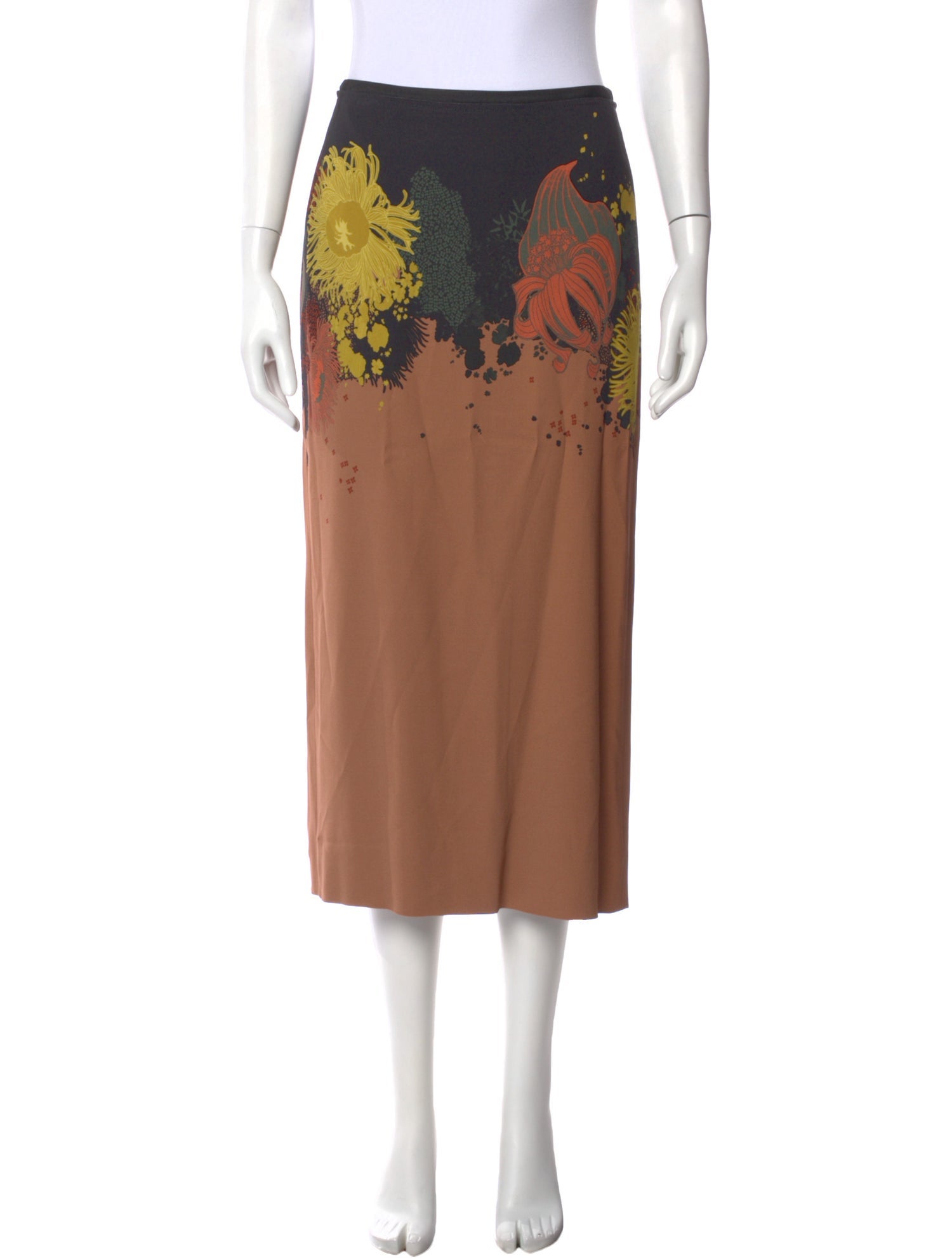 Dries Van Noten Printed Midi Length Skirt