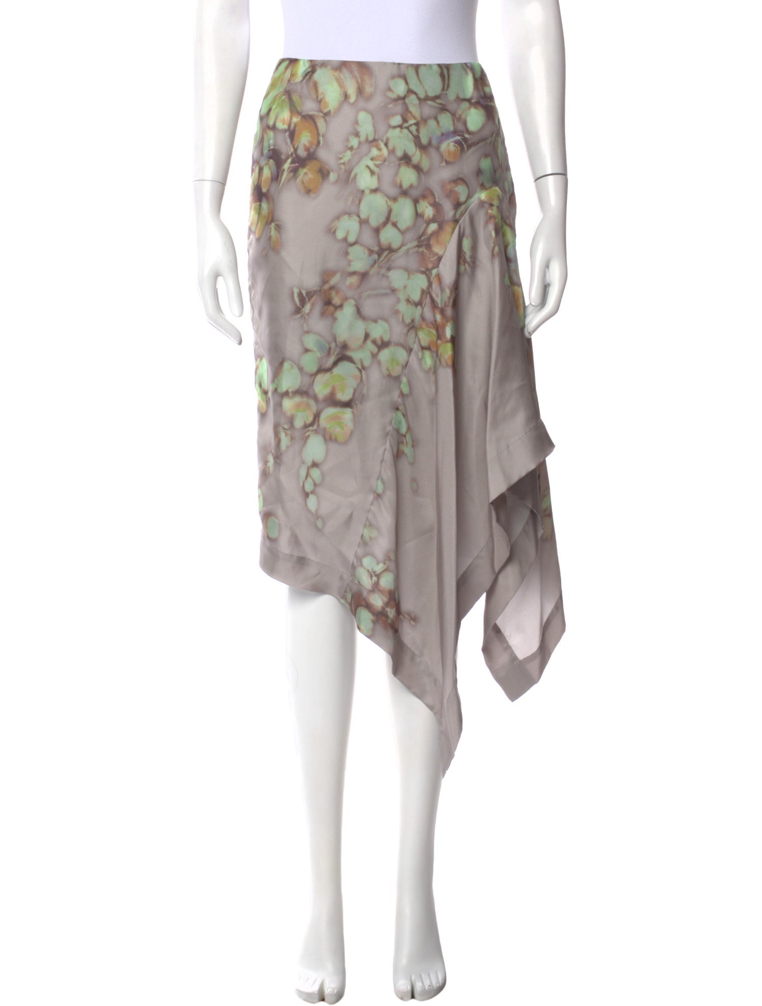 Dries Van Noten Silk Midi Length Skirt