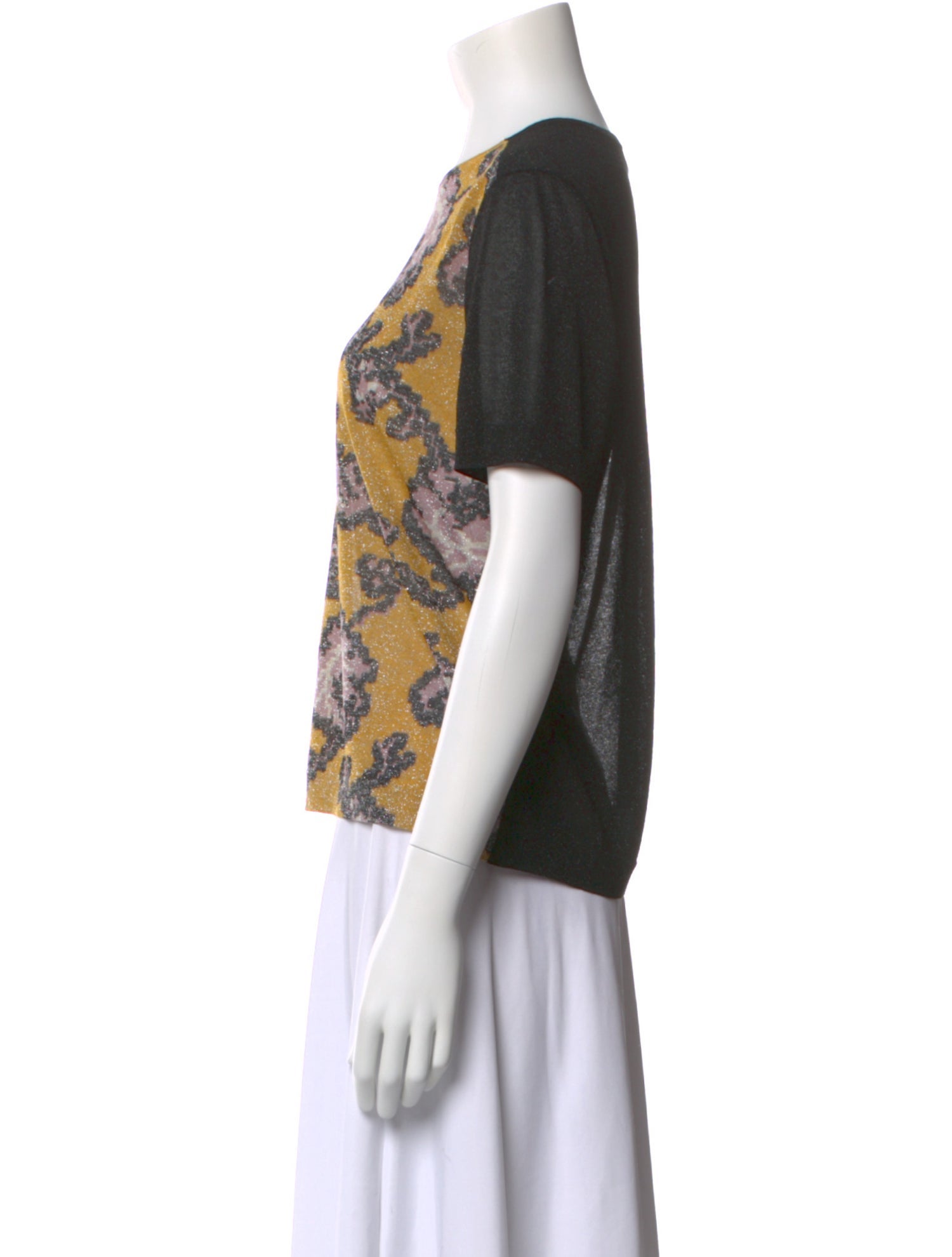 Dries Van Noten Floral Print Crew Neck Top