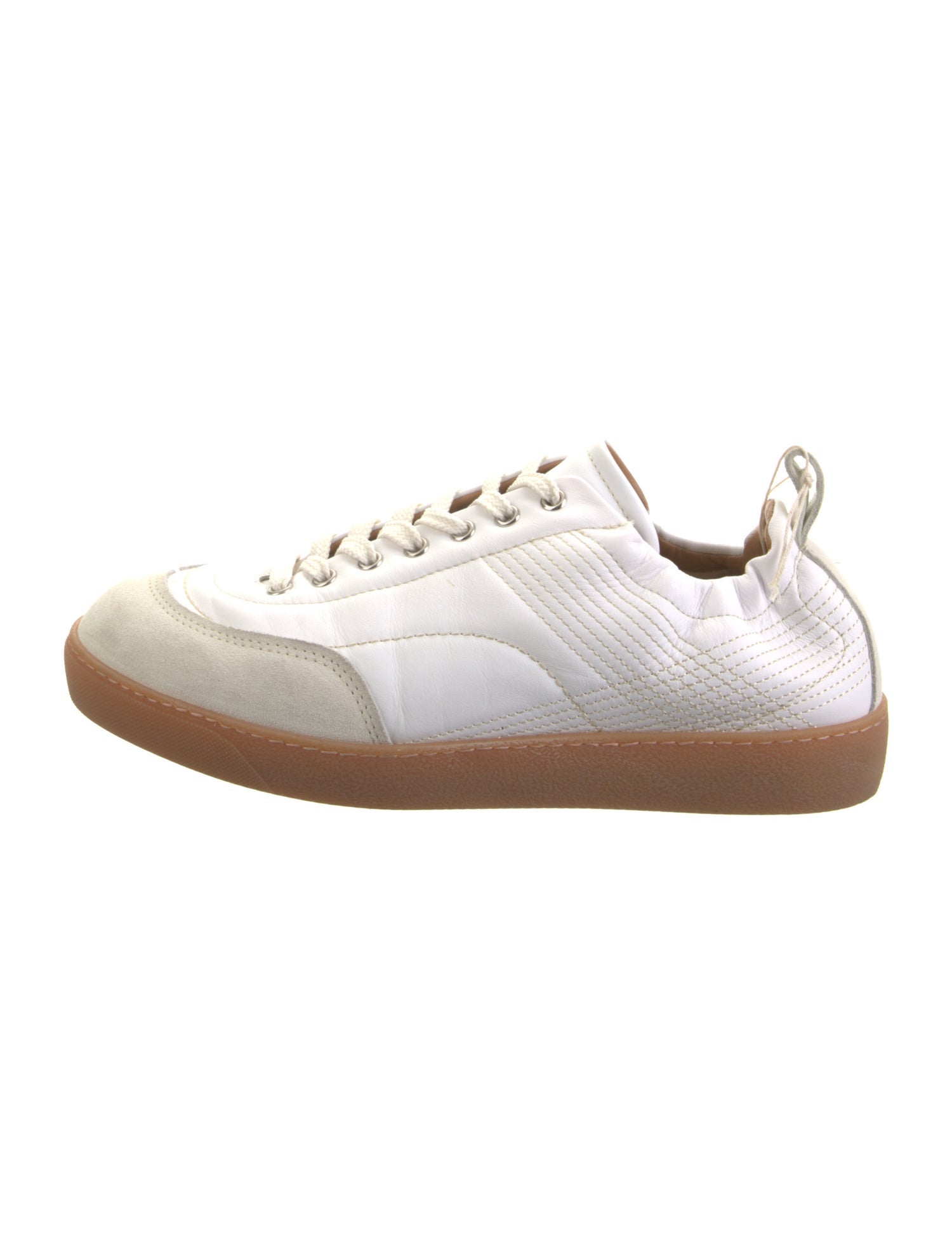 Dries Van Noten Leather Colorblock Pattern Sneakers