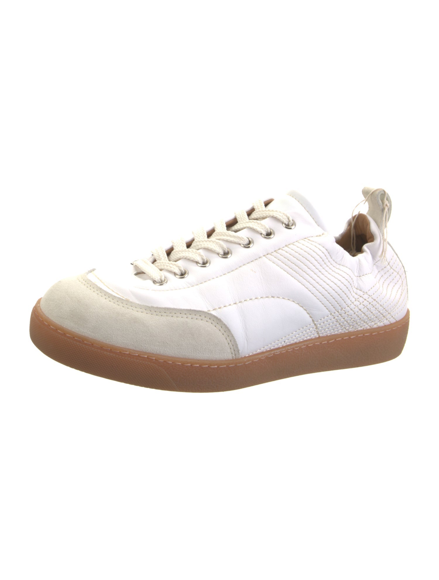 Dries Van Noten Leather Colorblock Pattern Sneakers