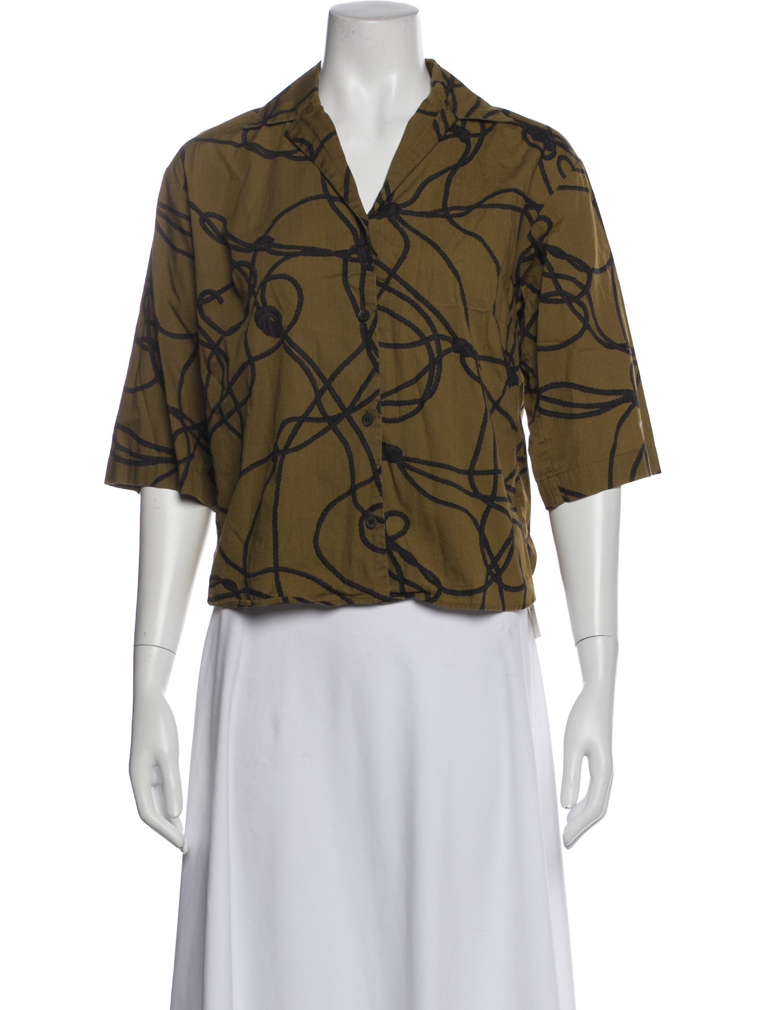 Dries Van Noten Patterned Three-Quarter Sleeve Blouse