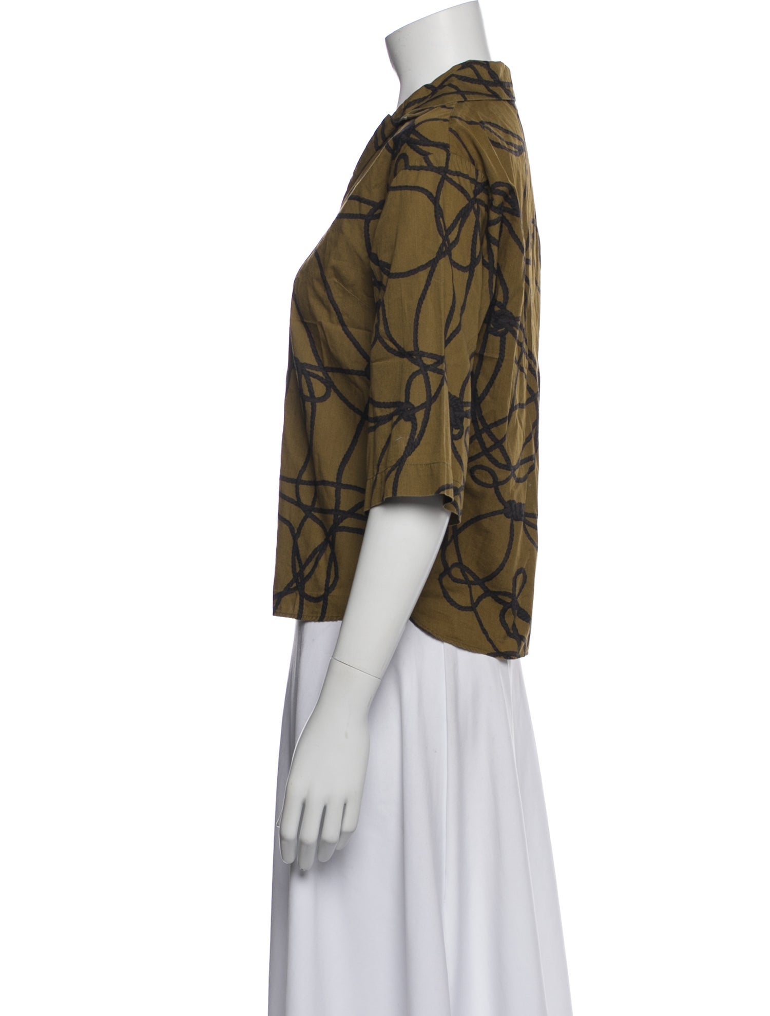Dries Van Noten Patterned Three-Quarter Sleeve Blouse