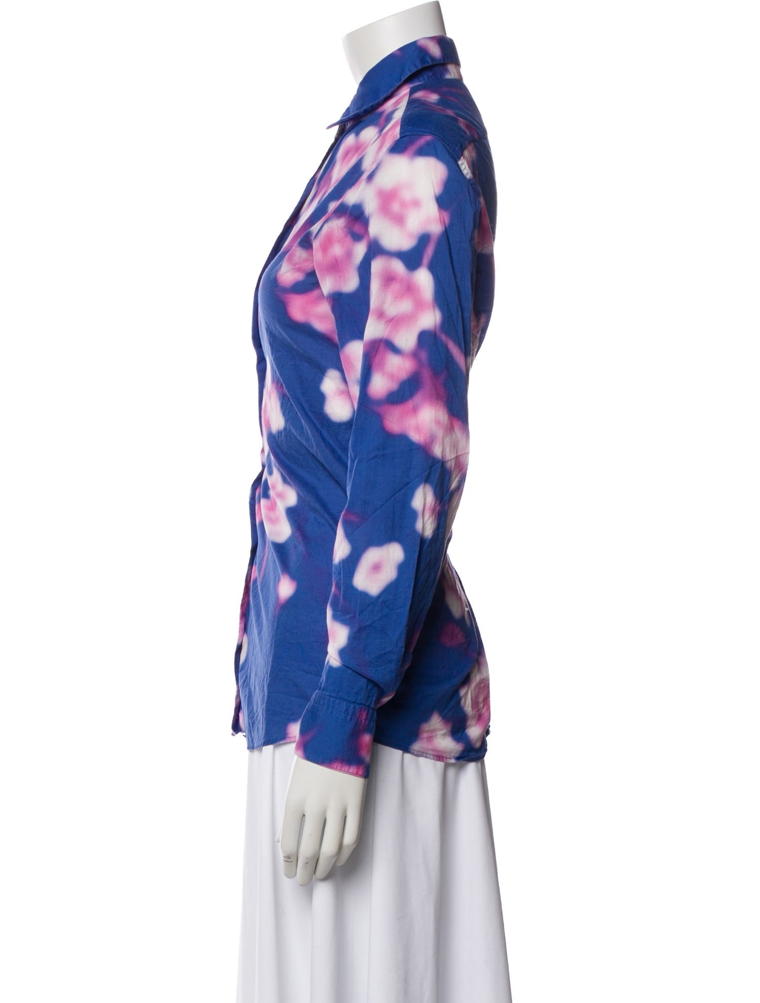 Dries Van Noten Floral Print Long Sleeve Button-Up Top