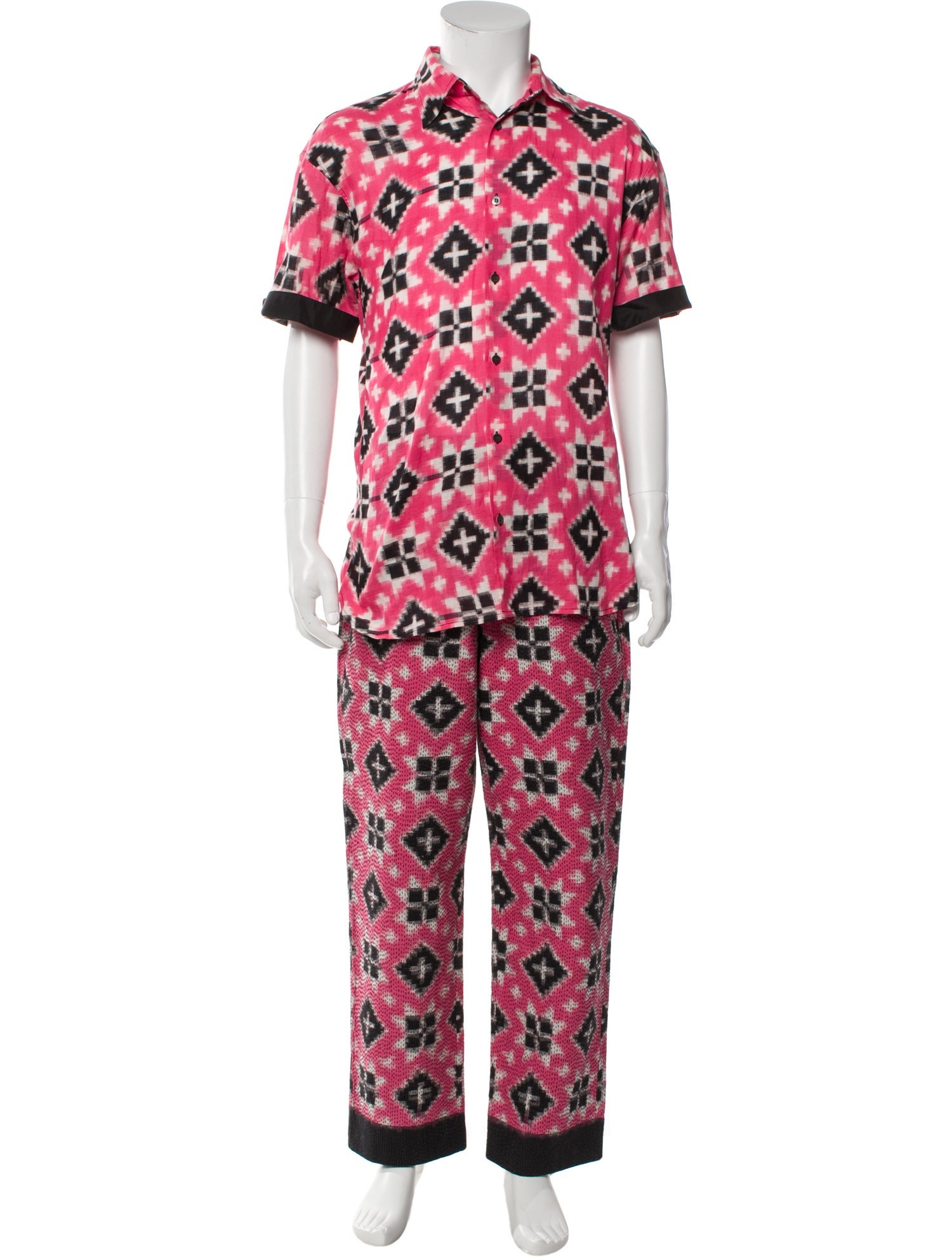 Dries Van Noten Cotton Button Up Two Piece Pant Set