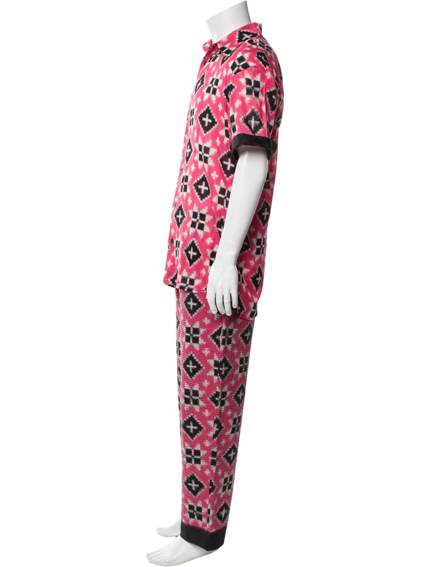 Dries Van Noten Cotton Button Up Two Piece Pant Set