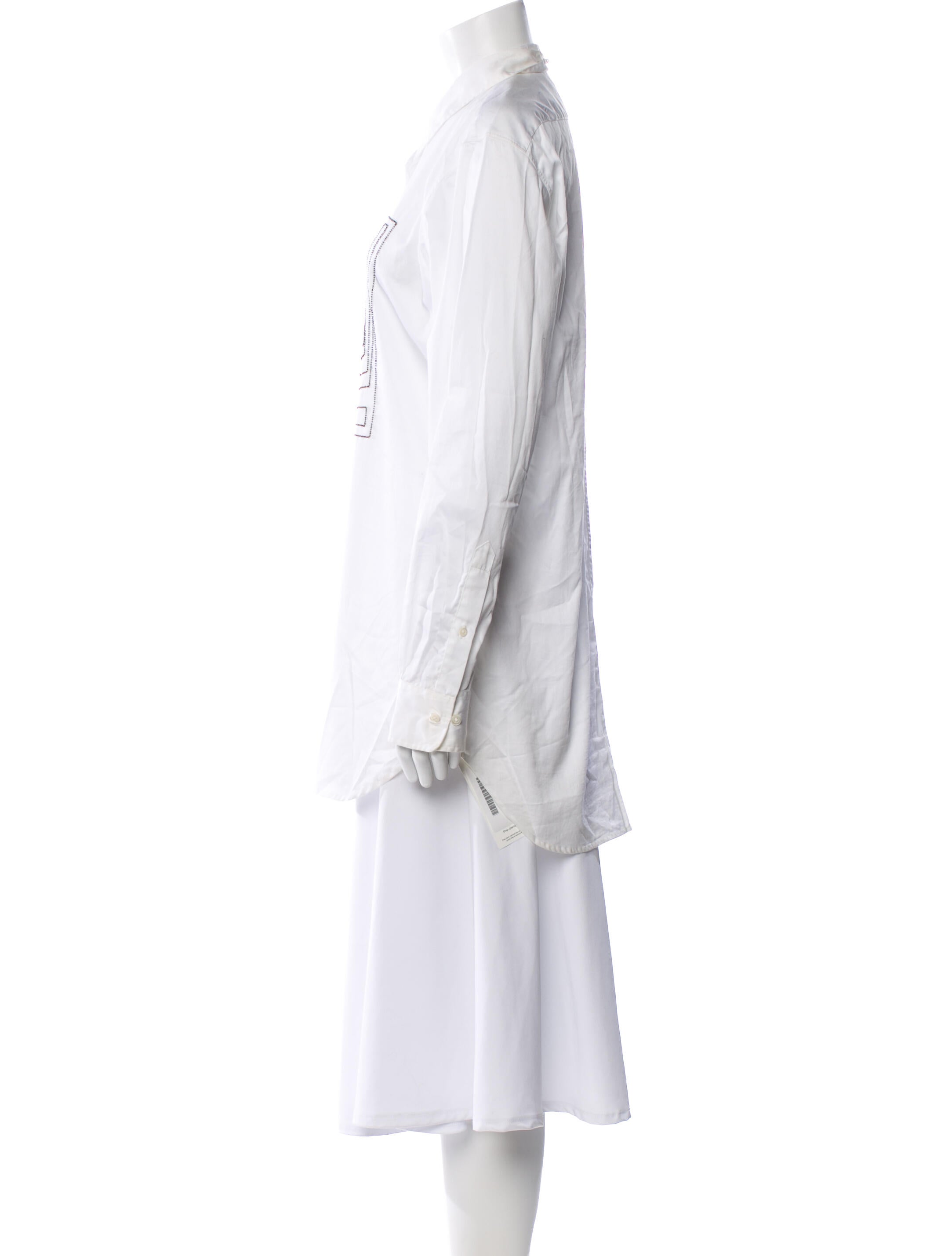 Dries Van Noten Graphic Print Long Sleeve Button-Up Top