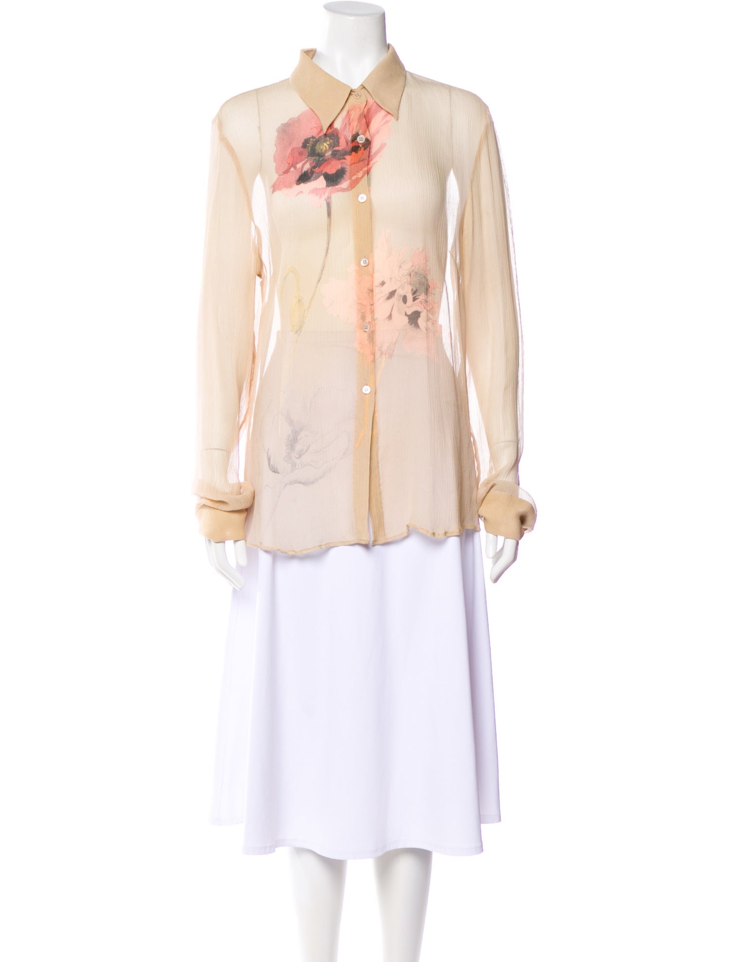 Dries Van Noten Silk Floral Print Blouse