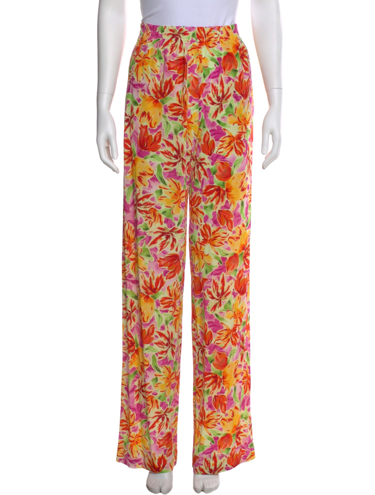 Dries Van Noten Floral Print Wide Leg Pants