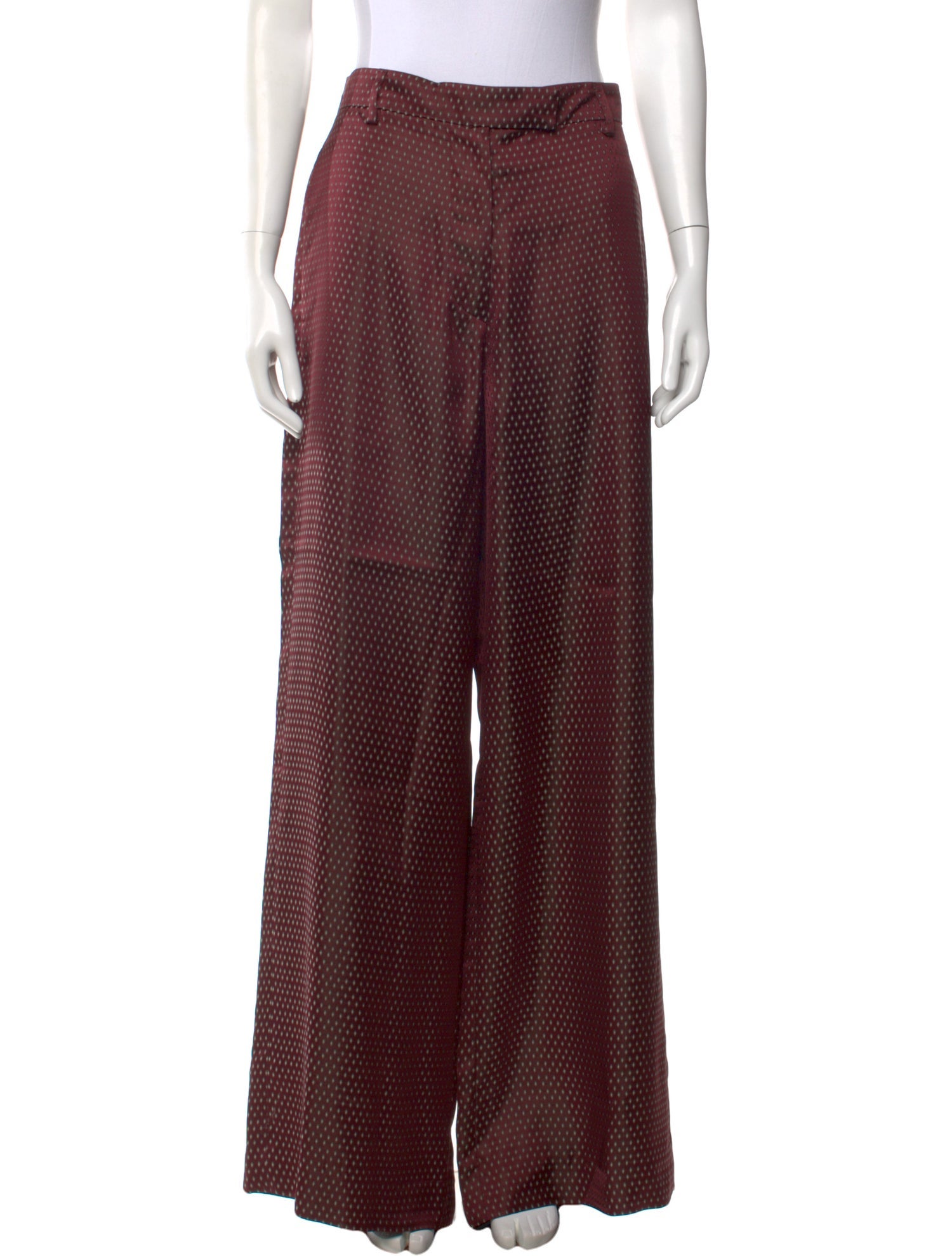Dries Van Noten Polka Dot Print Wide Leg Pants