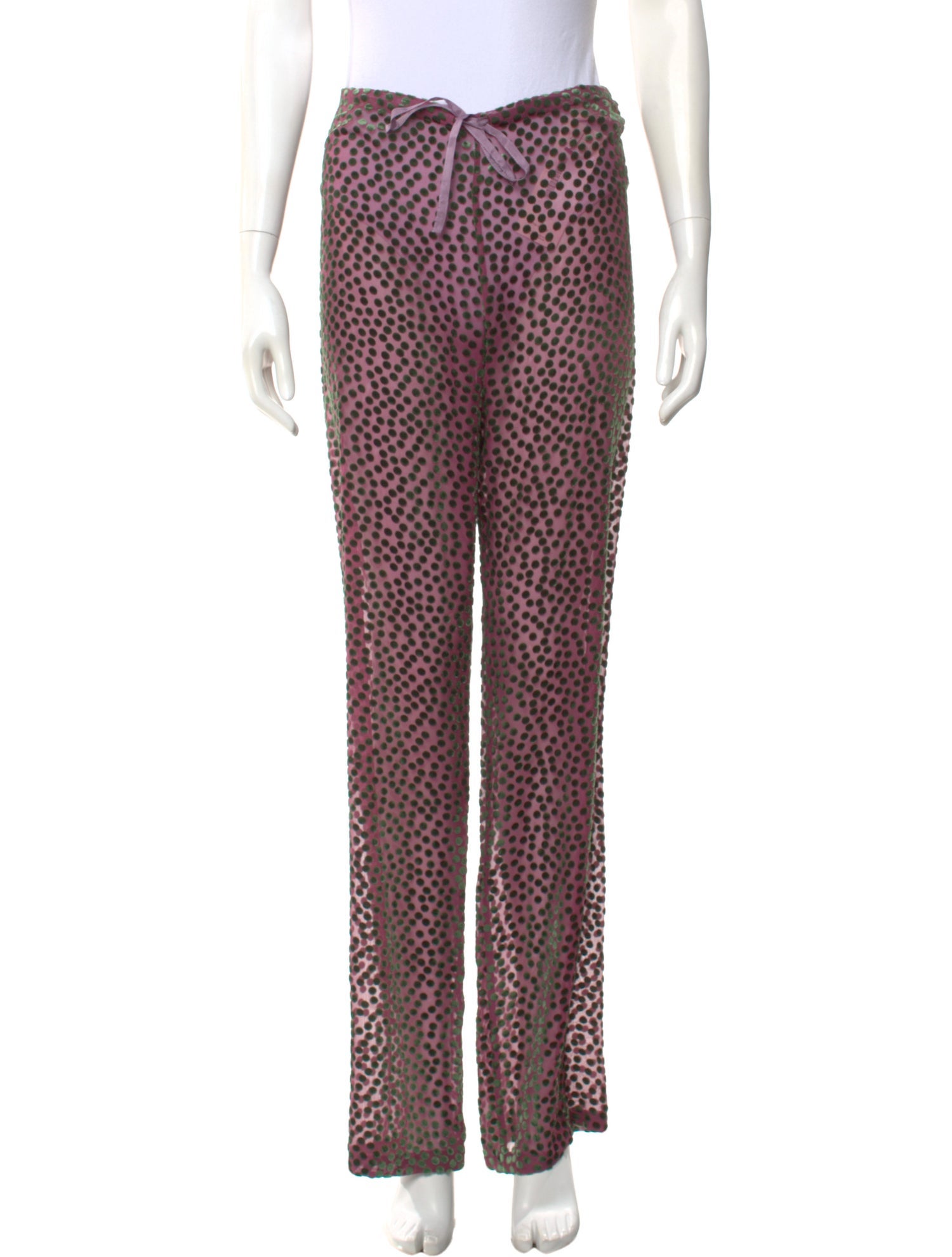 Dries Van Noten Polka Dot Print Wide Leg Pants